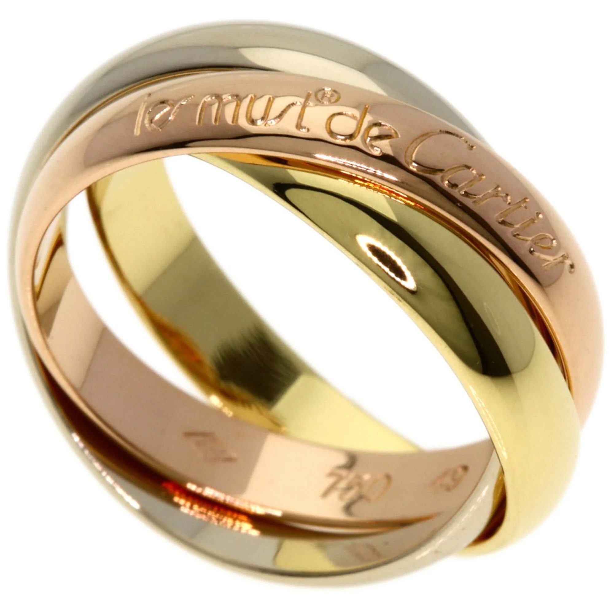 Vendome Louis Cartier Band Ring 18K Tricolor Gold