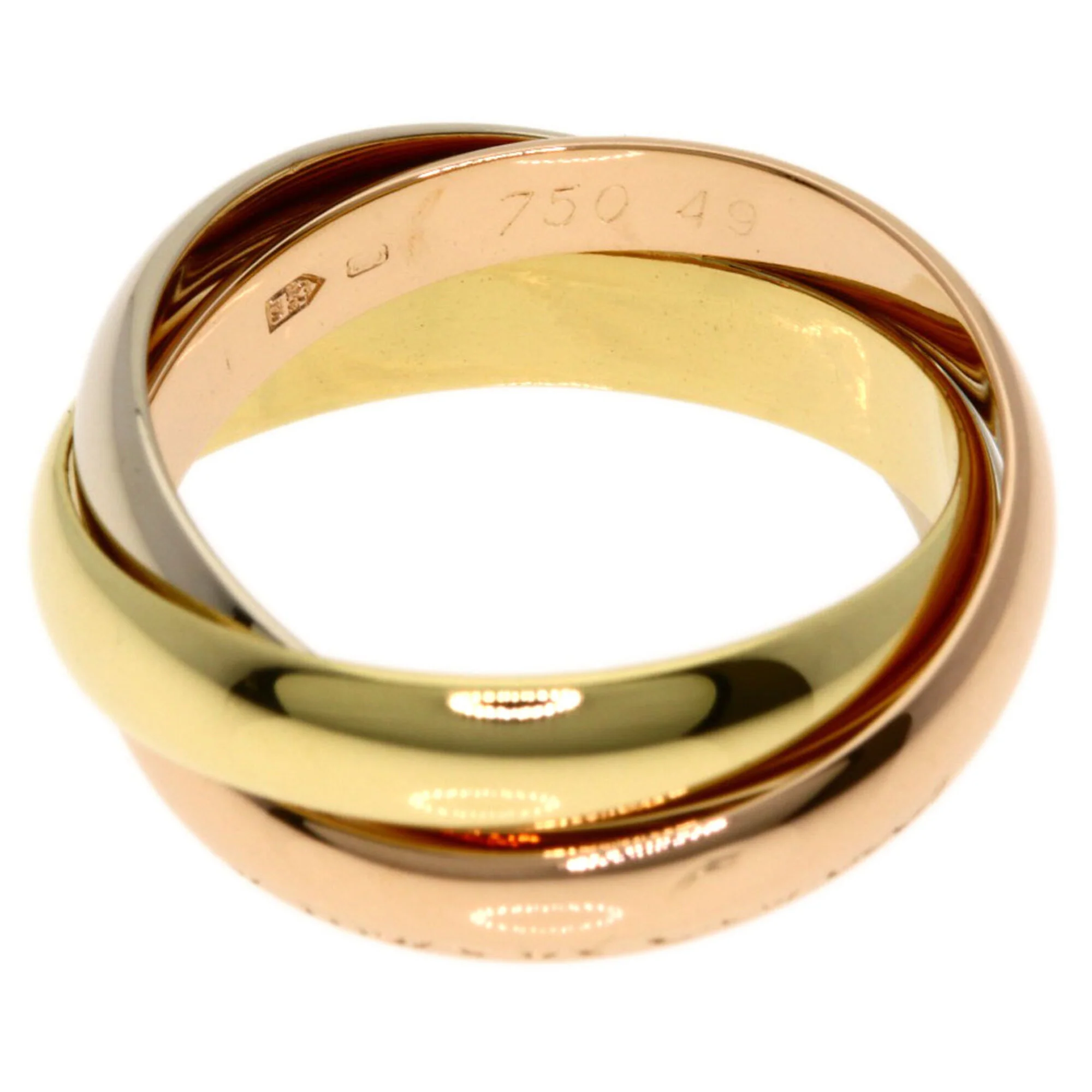 Vendome Louis Cartier Band Ring 18K Tricolor Gold - Image 3