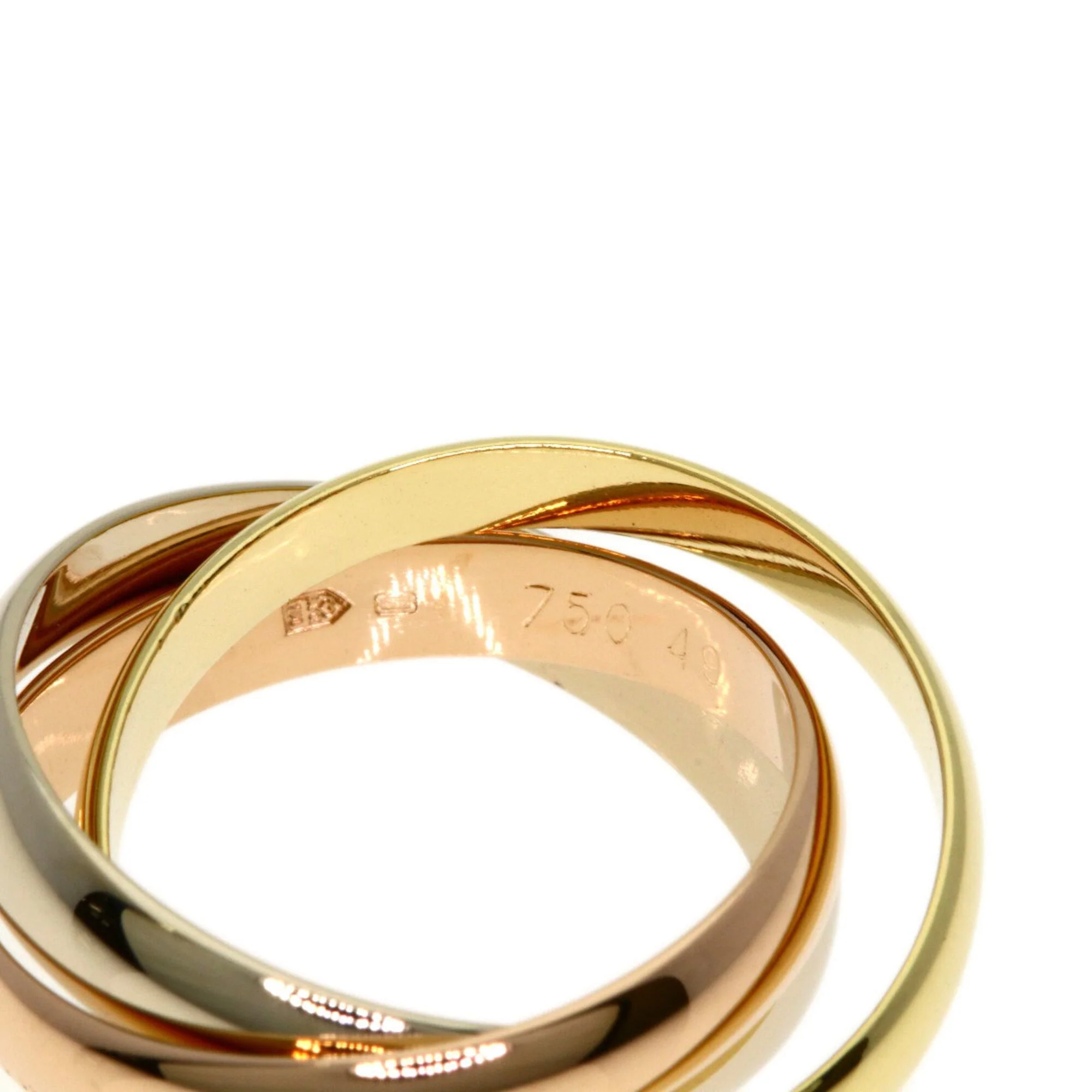Vendome Louis Cartier Band Ring 18K Tricolor Gold - Image 6