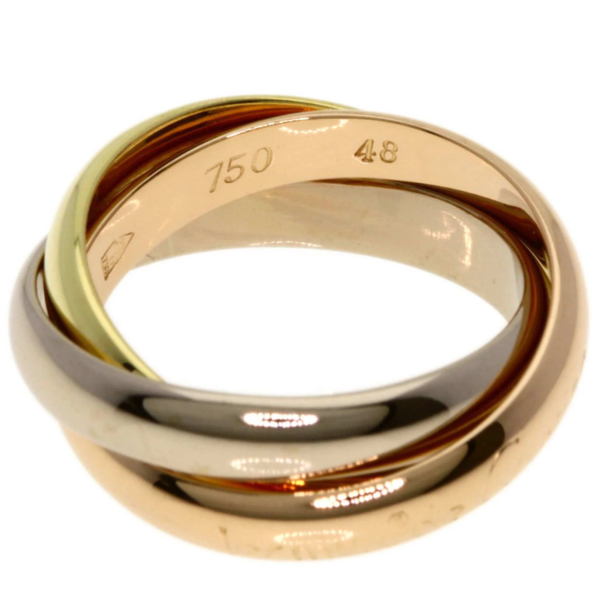 Vendome Louis Cartier Band Ring 18K Tricolor Gold - Image 3
