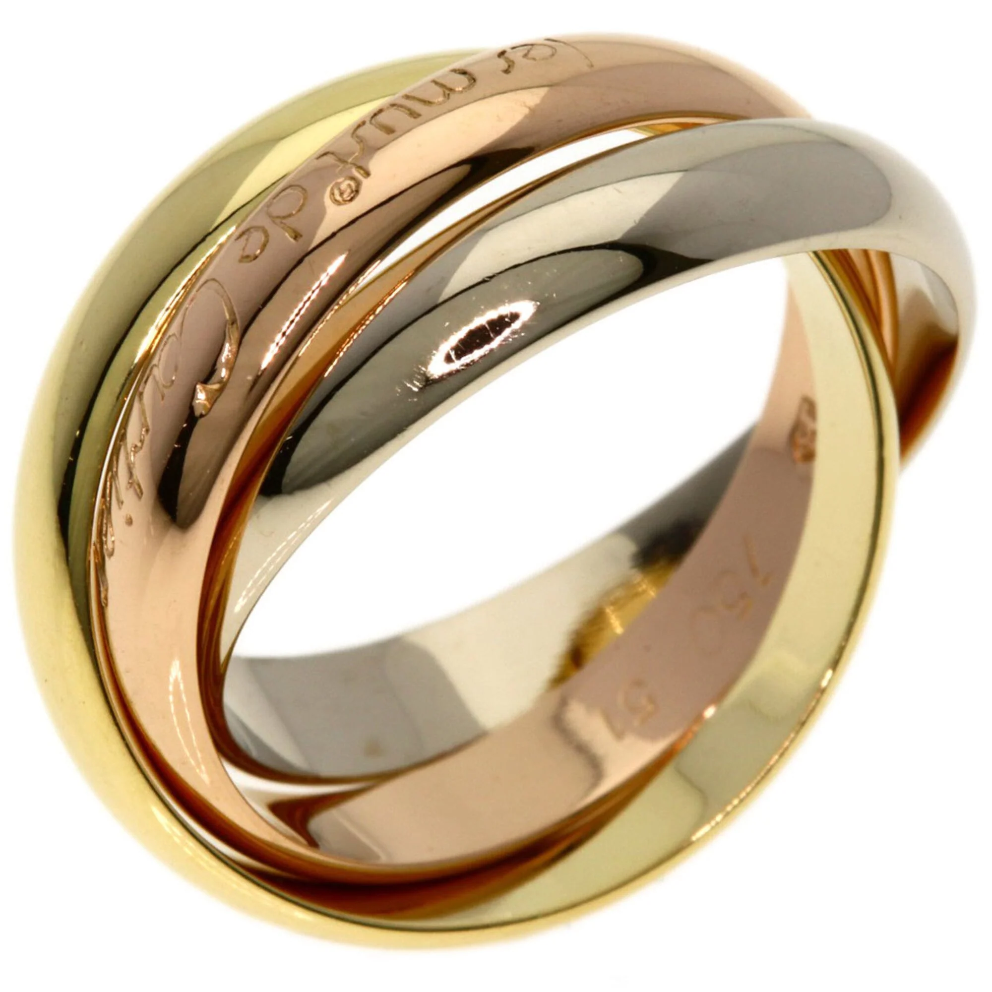 Vendome Louis Cartier Band Ring 18K Tricolor Gold - Image 2