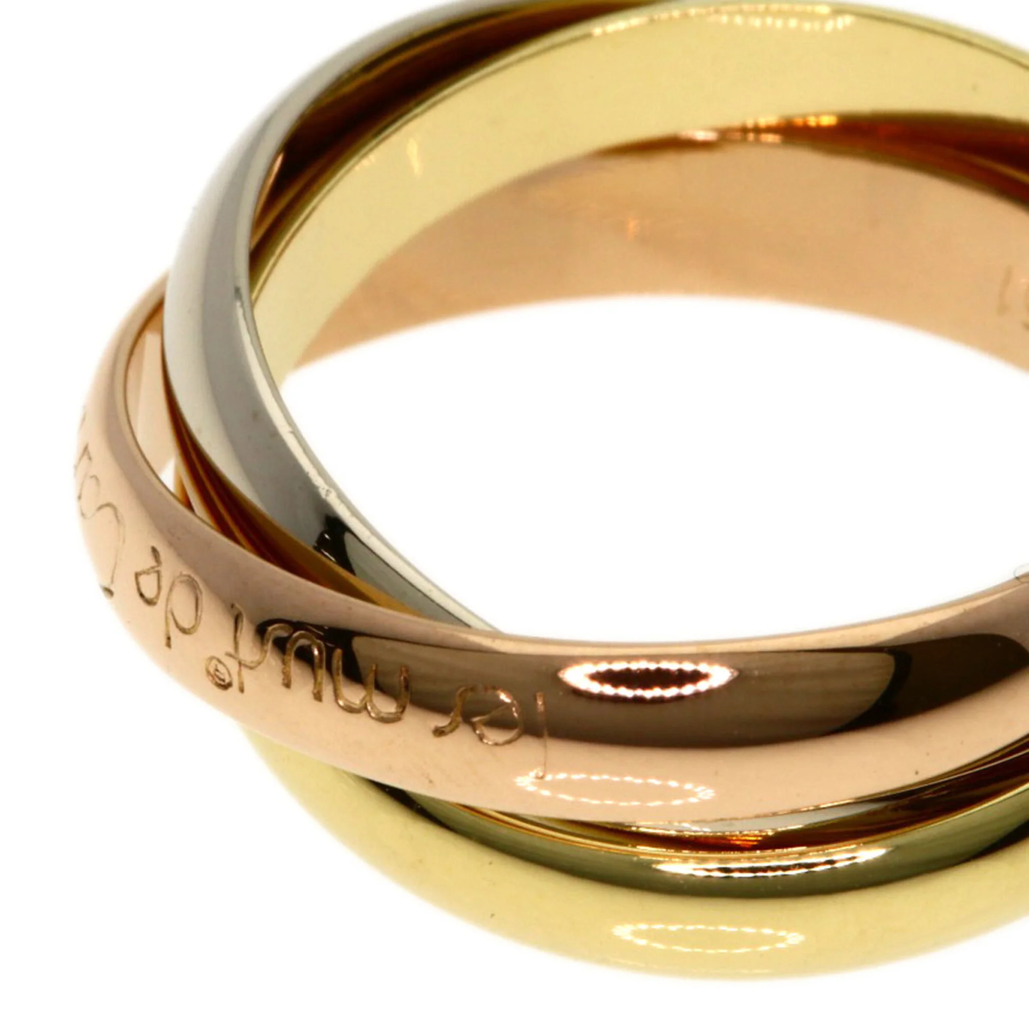Vendome Louis Cartier Band Ring 18K Tricolor Gold - Image 7