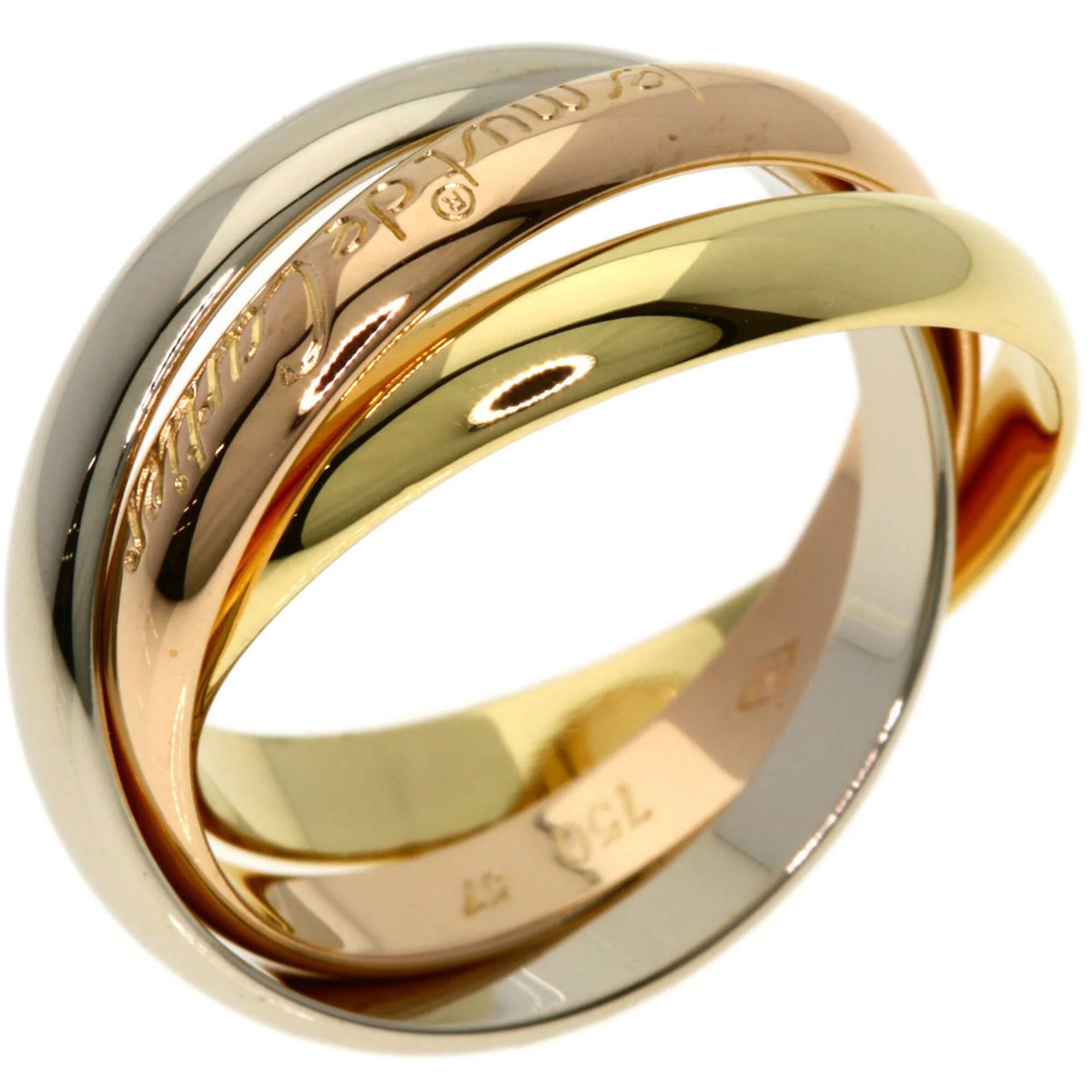 Vendome Louis Cartier Band Ring 18K Tricolor Gold - Image 2