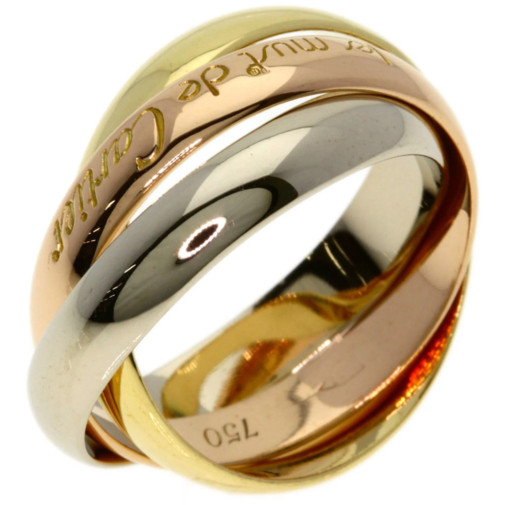 Vendome Louis Cartier Band Ring 18K Tricolor Gold - Image 2