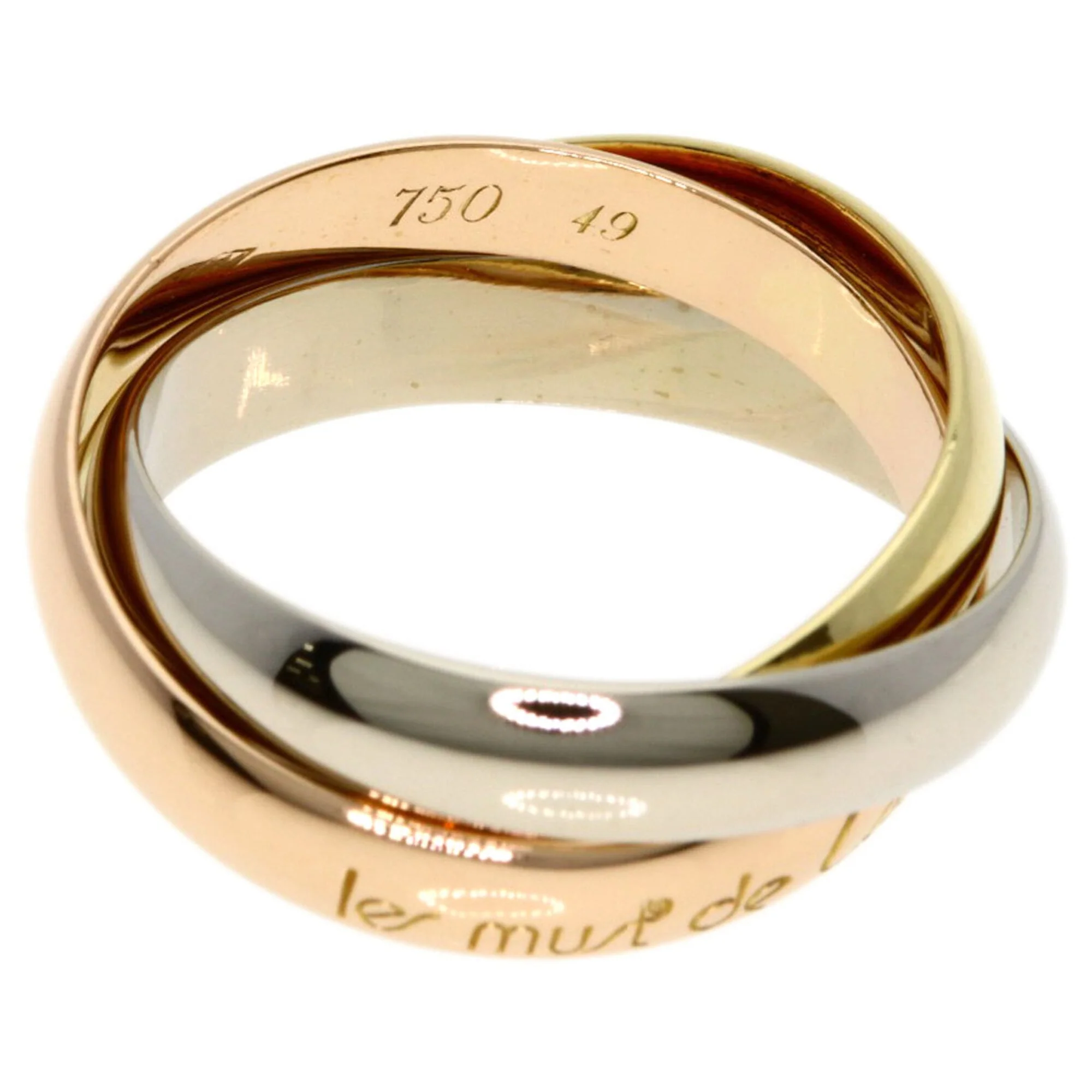 Vendome Louis Cartier Band Ring 18K Tricolor Gold - Image 3