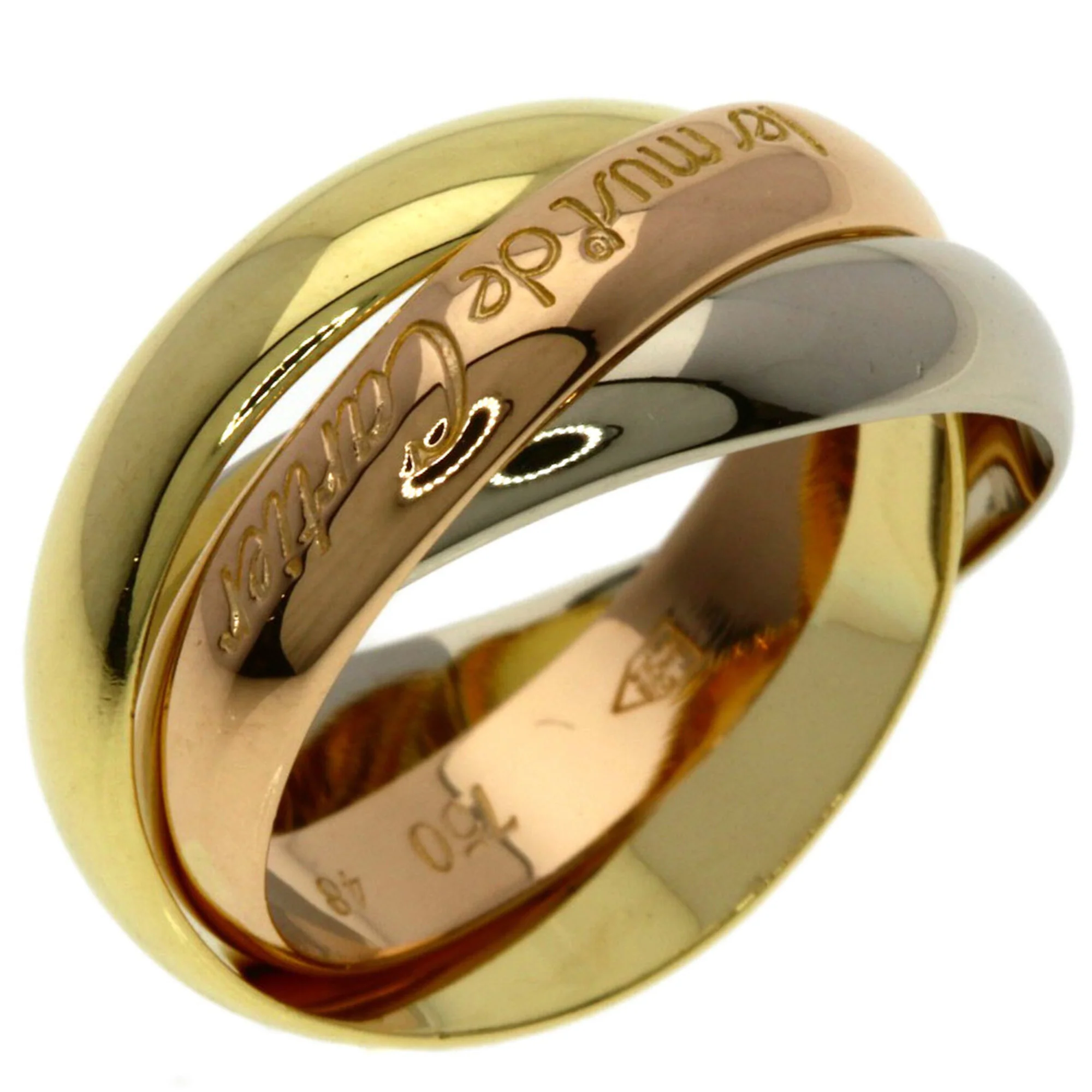 Vendome Louis Cartier Band Ring 18K Tricolor Gold - Image 2