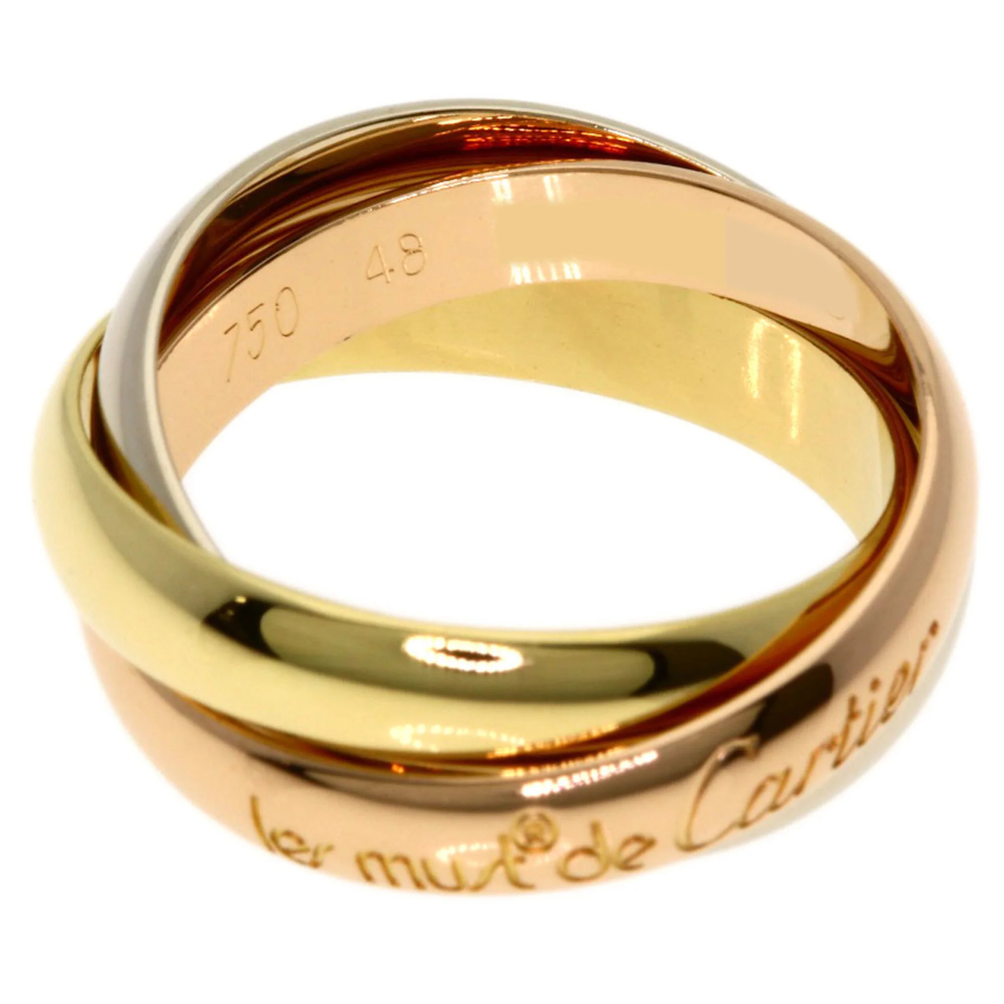 Vendome Louis Cartier Band Ring 18K Tricolor Gold - Image 3