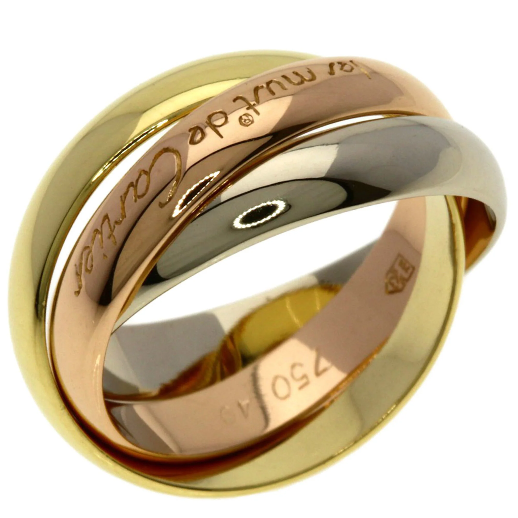 Vendome Louis Cartier Band Ring 18K Tricolor Gold - Image 2