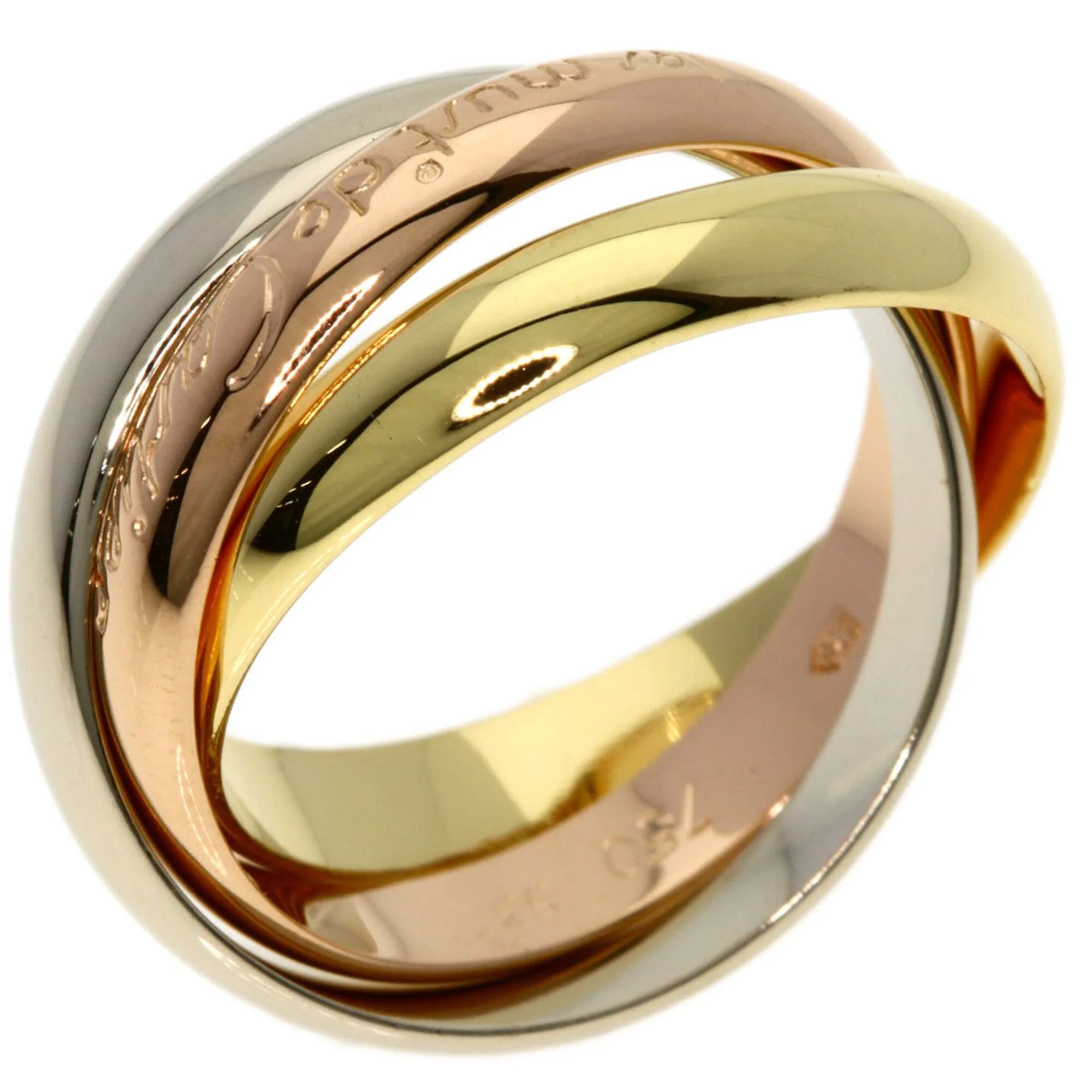 Vendome Louis Cartier Band Ring 18K Tricolor Gold - Image 2