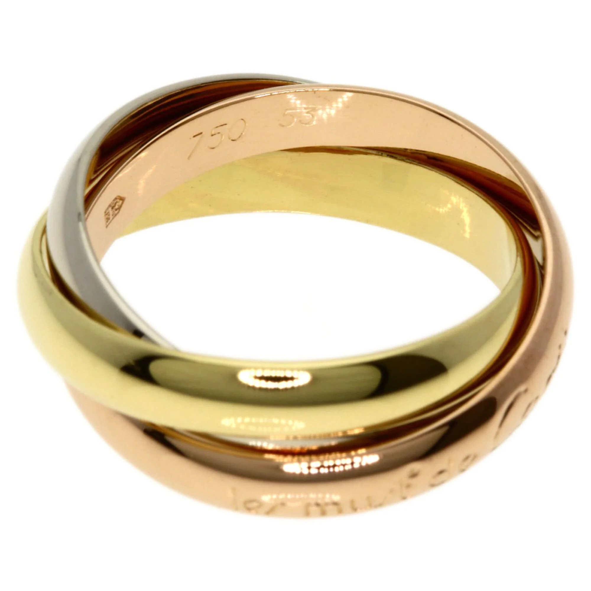 Vendome Louis Cartier Band Ring 18K Tricolor Gold - Image 3