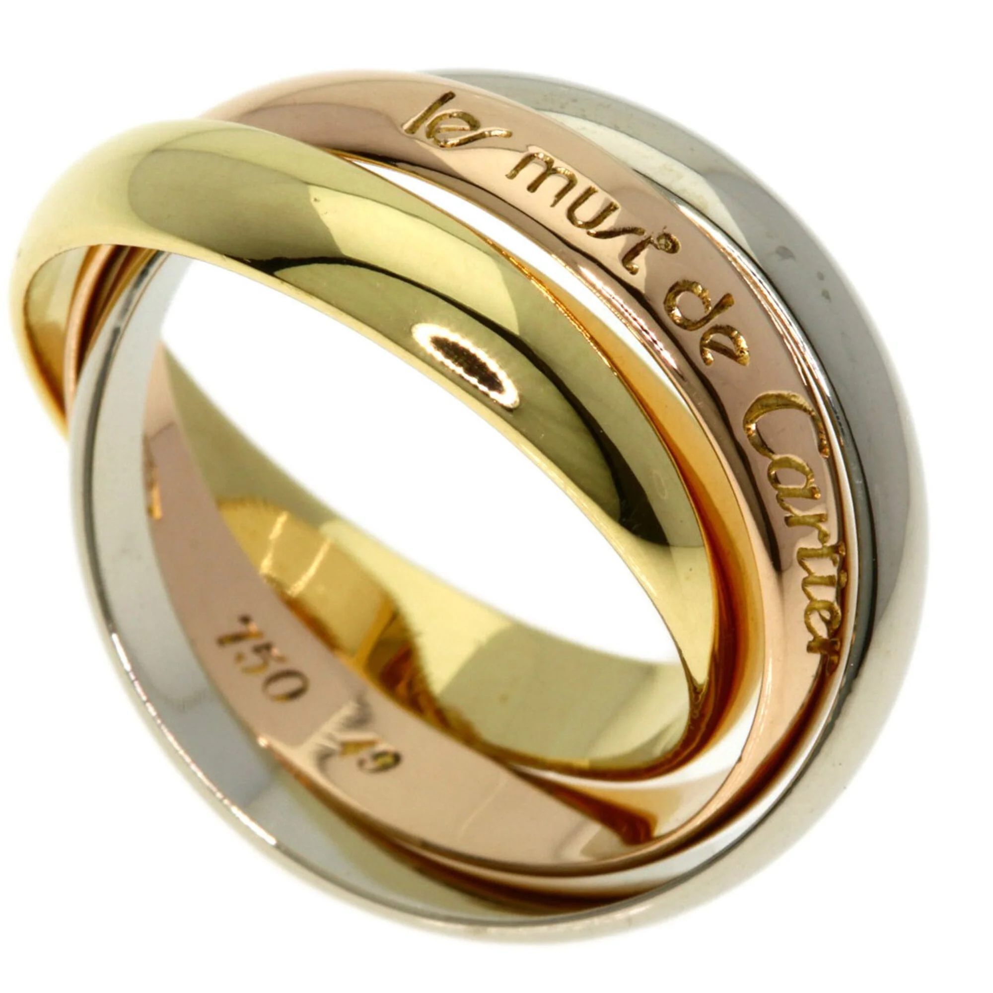 Vendome Louis Cartier Band Ring 18K Tricolor Gold