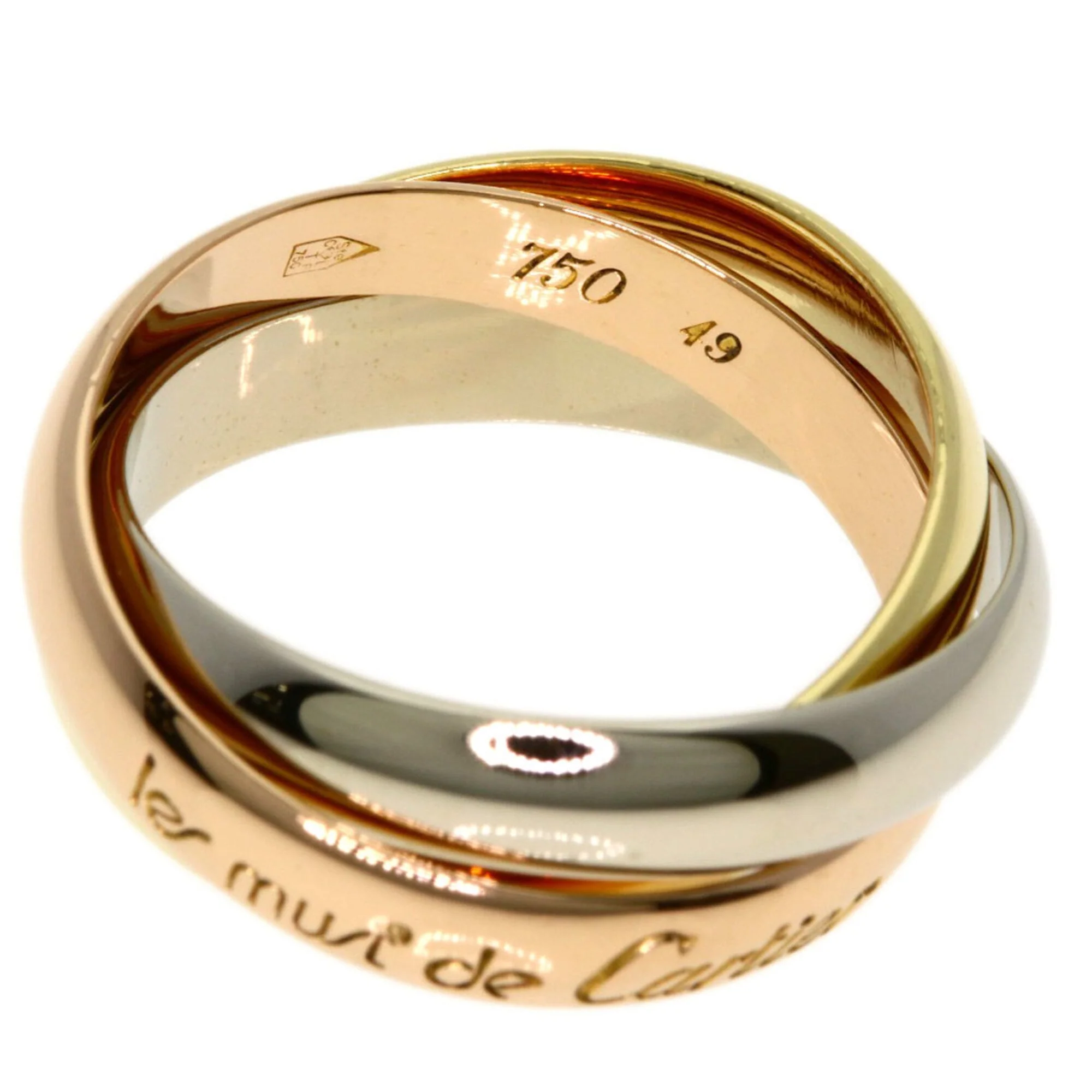 Vendome Louis Cartier Band Ring 18K Tricolor Gold - Image 3