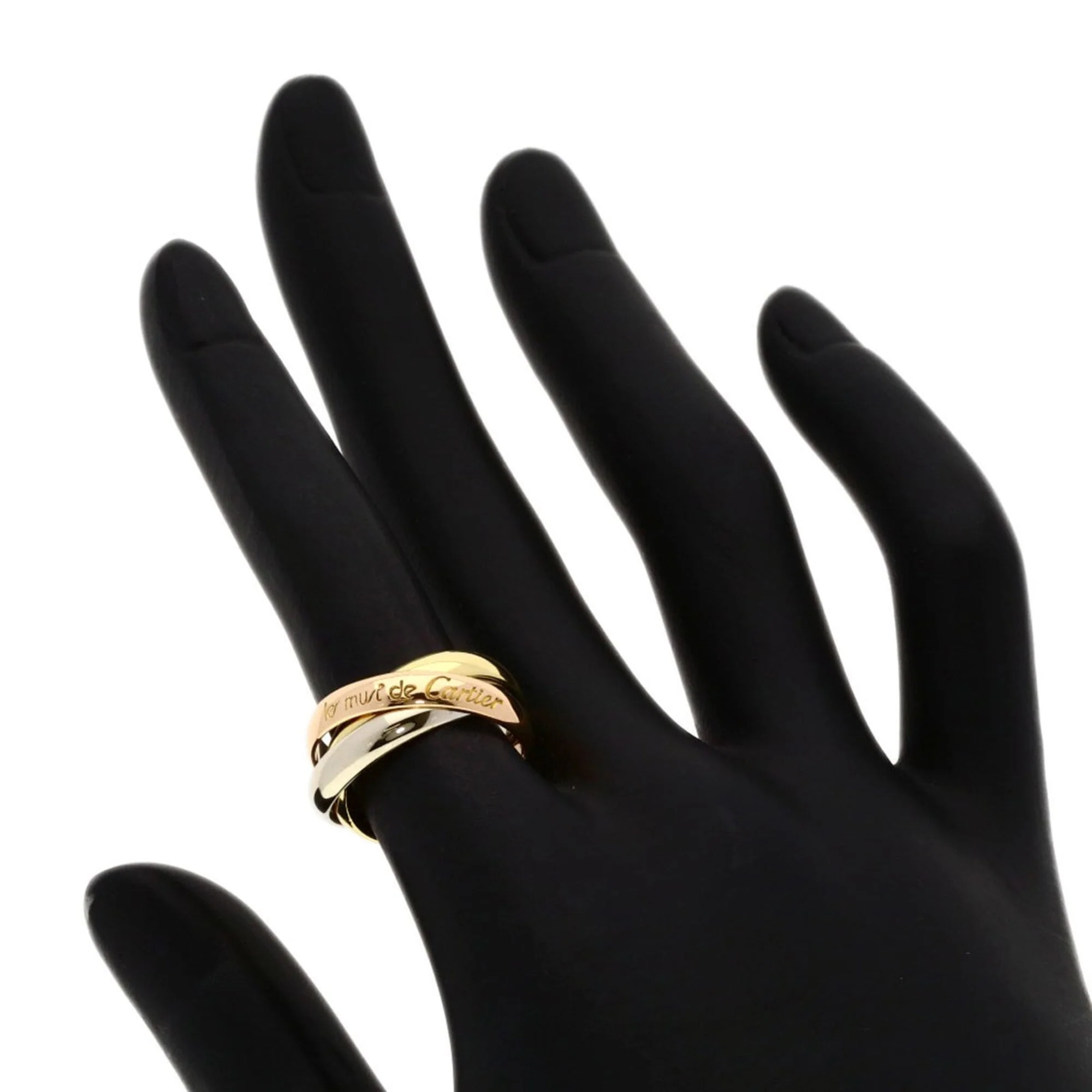 Vendome Louis Cartier Band Ring 18K Tricolor Gold - Image 4