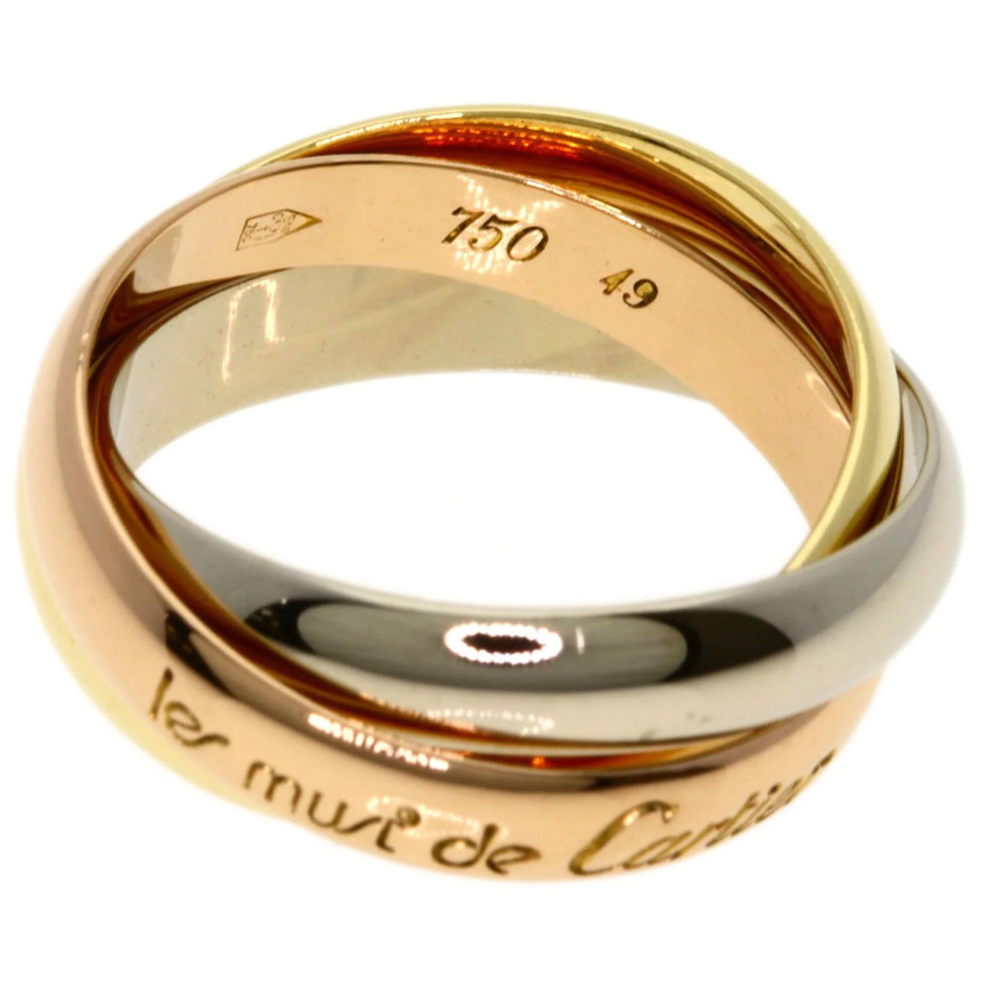 Vendome Louis Cartier Band Ring 18K Tricolor Gold - Image 9