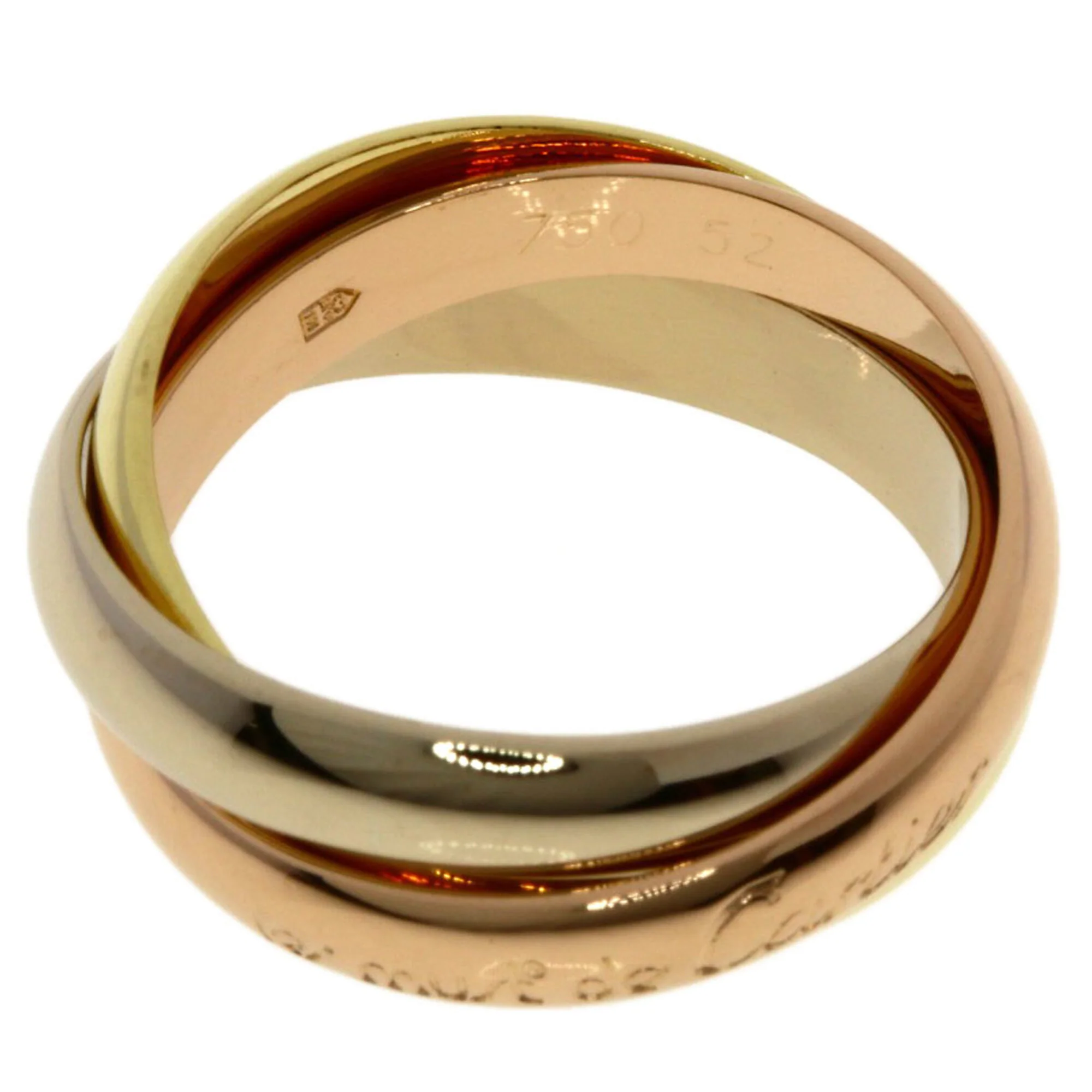 Vendome Louis Cartier Band Ring 18K Tricolor Gold - Image 3