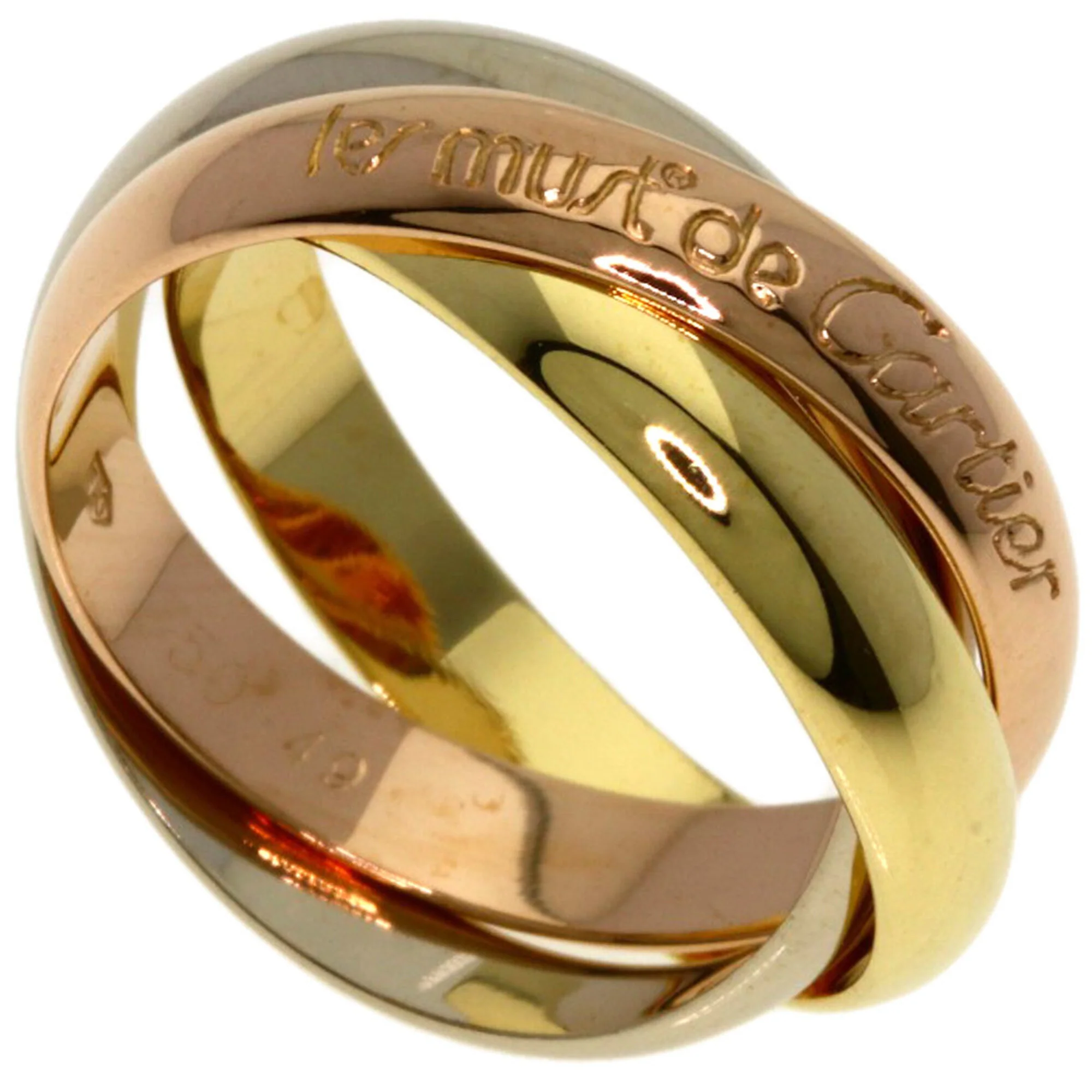 Vendome Louis Cartier Band Ring 18K Tricolor Gold