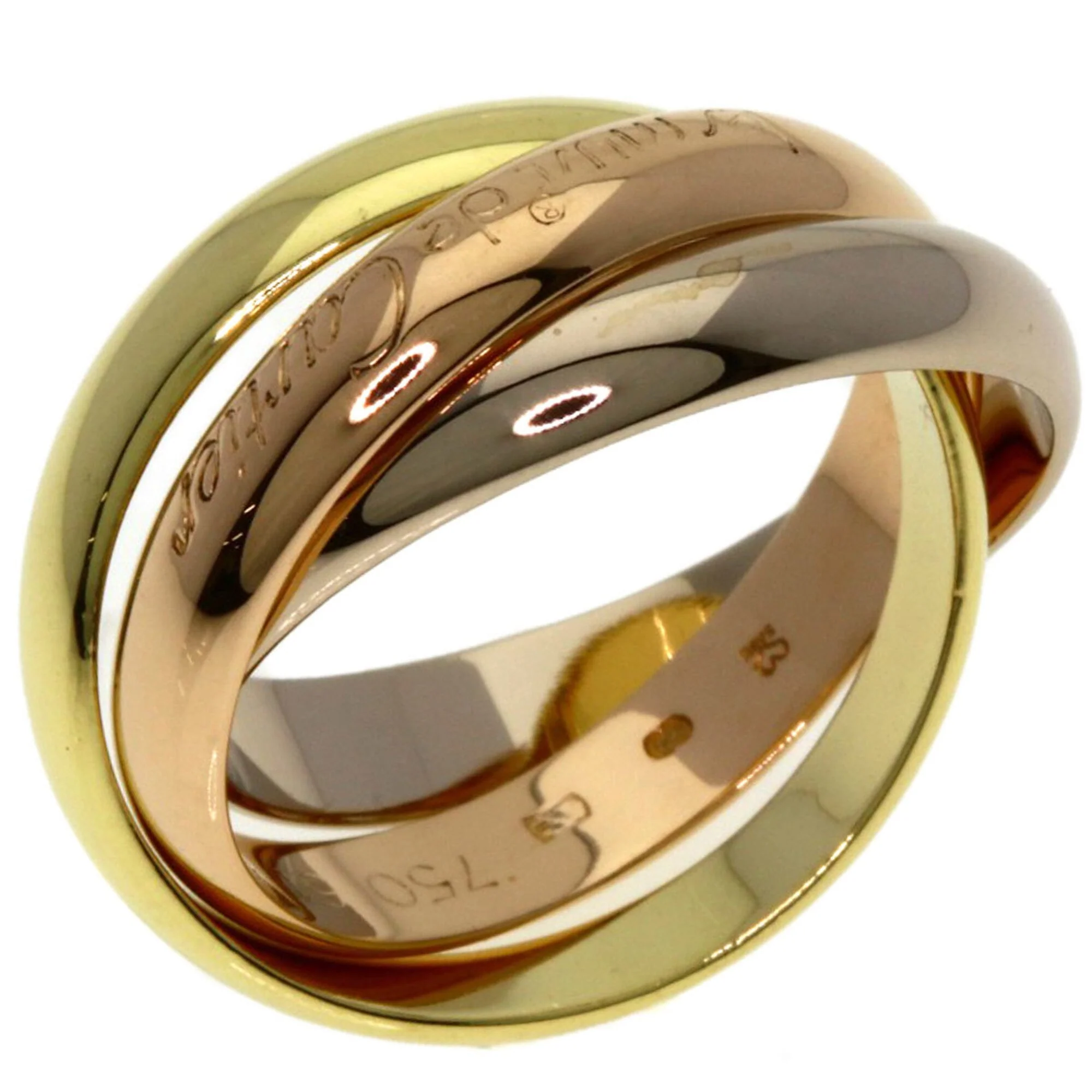 Vendome Louis Cartier Band Ring 18K Tricolor Gold - Image 2