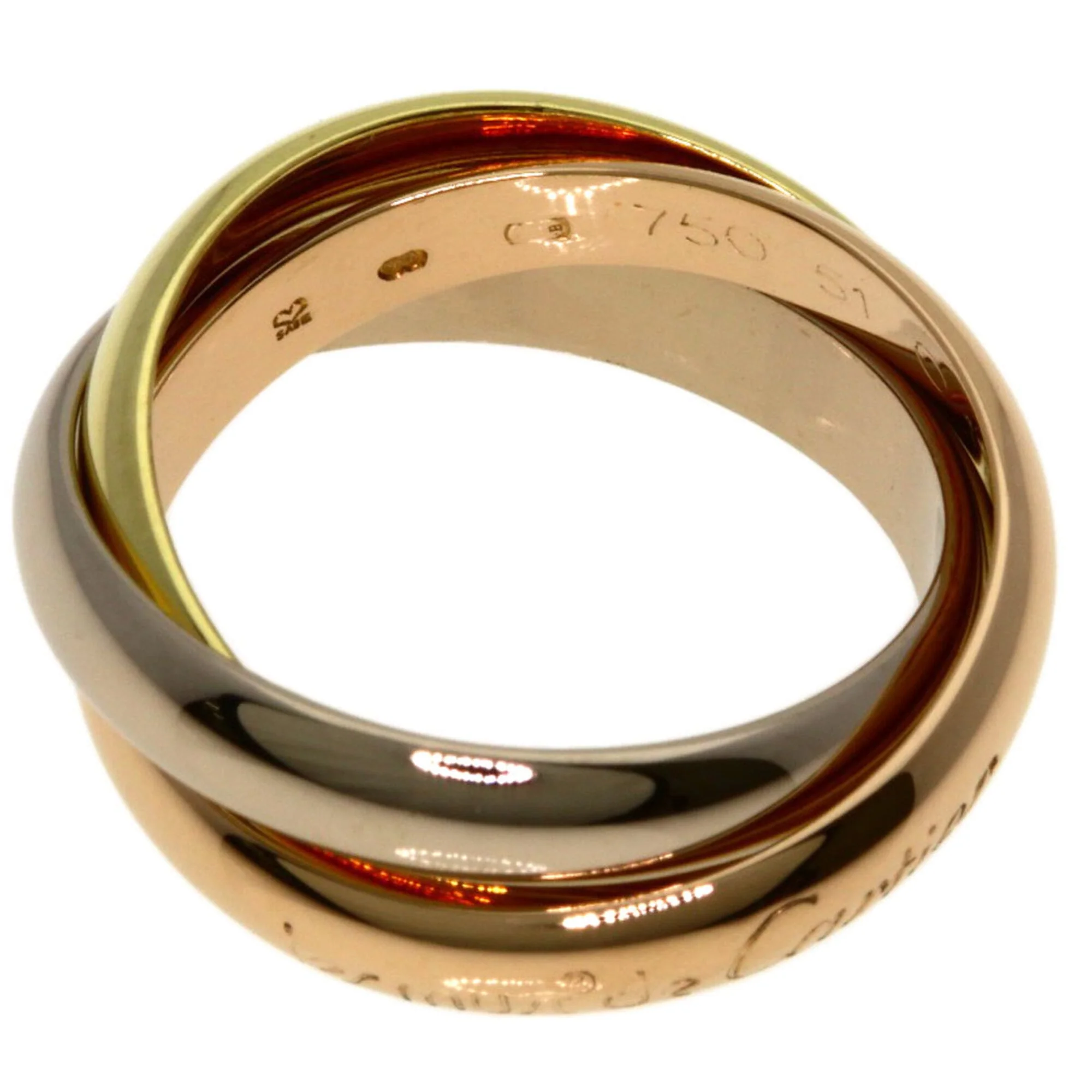 Vendome Louis Cartier Band Ring 18K Tricolor Gold - Image 3