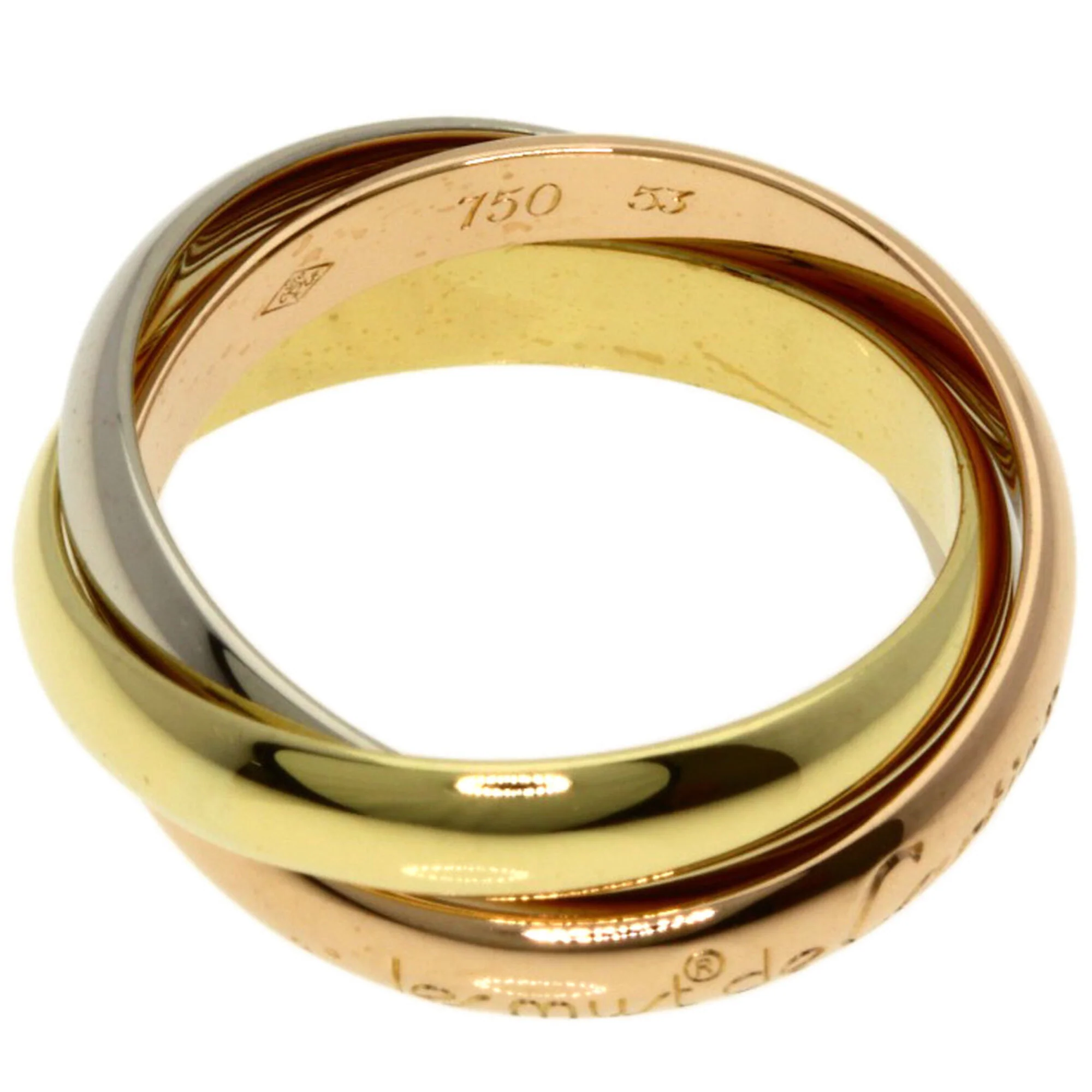 Vendome Louis Cartier Band Ring 18K Tricolor Gold - Image 3