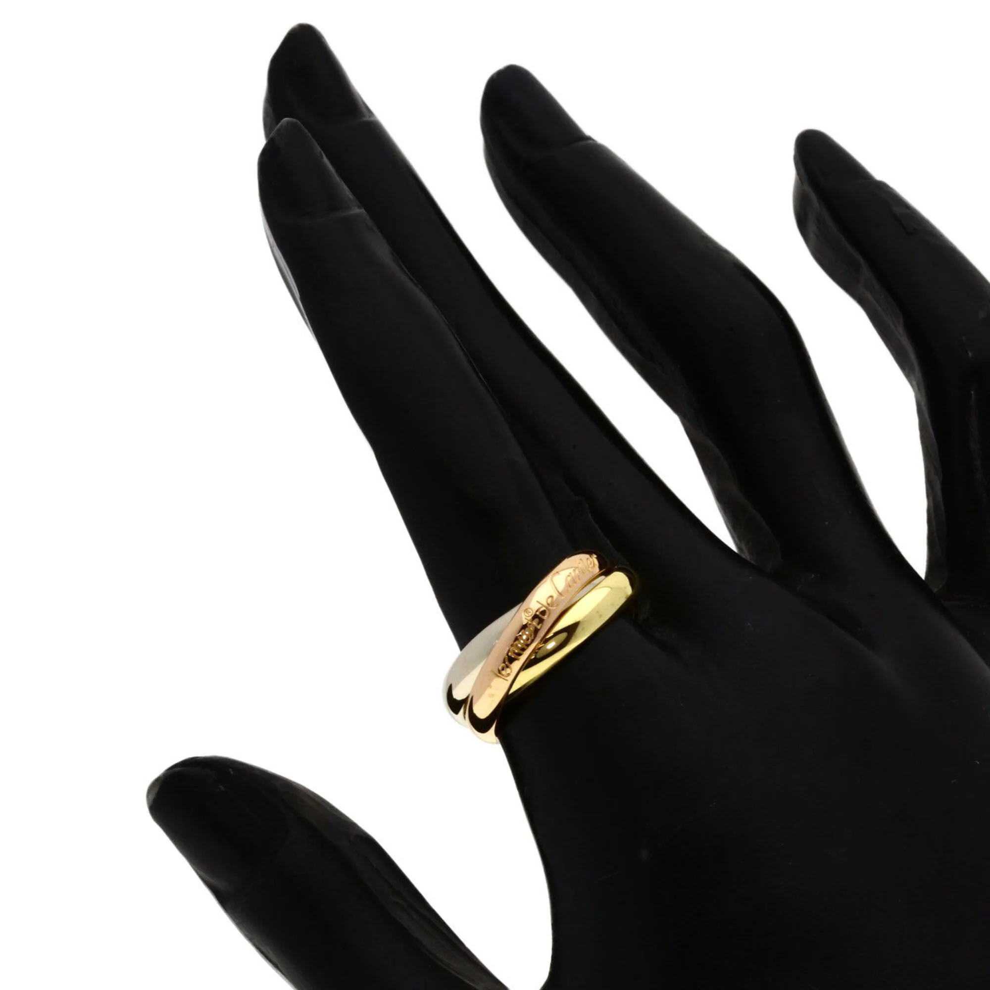 Vendome Louis Cartier Band Ring 18K Tricolor Gold - Image 5