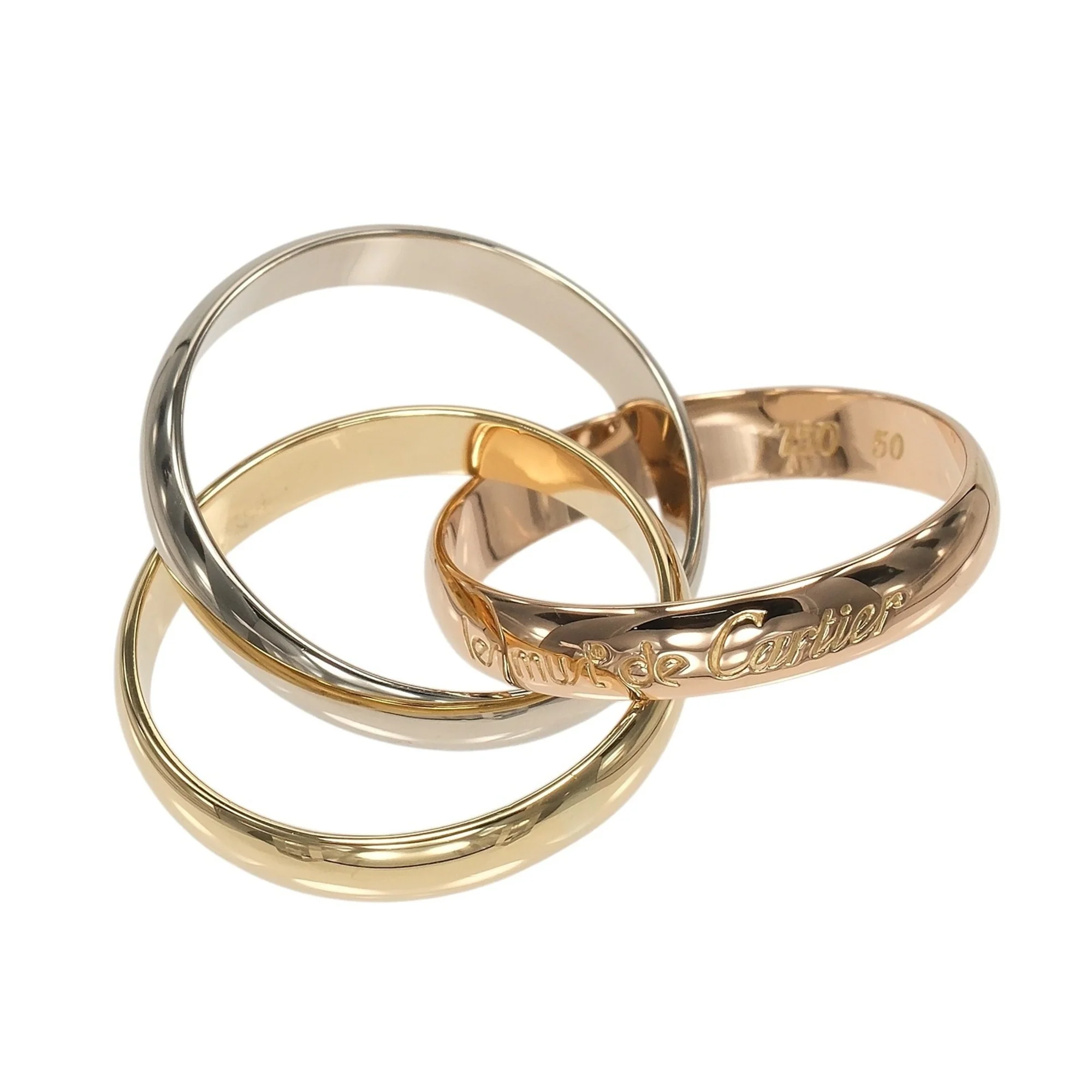 Vendome Louis Cartier Band Ring 18K Tricolor Gold - Image 5
