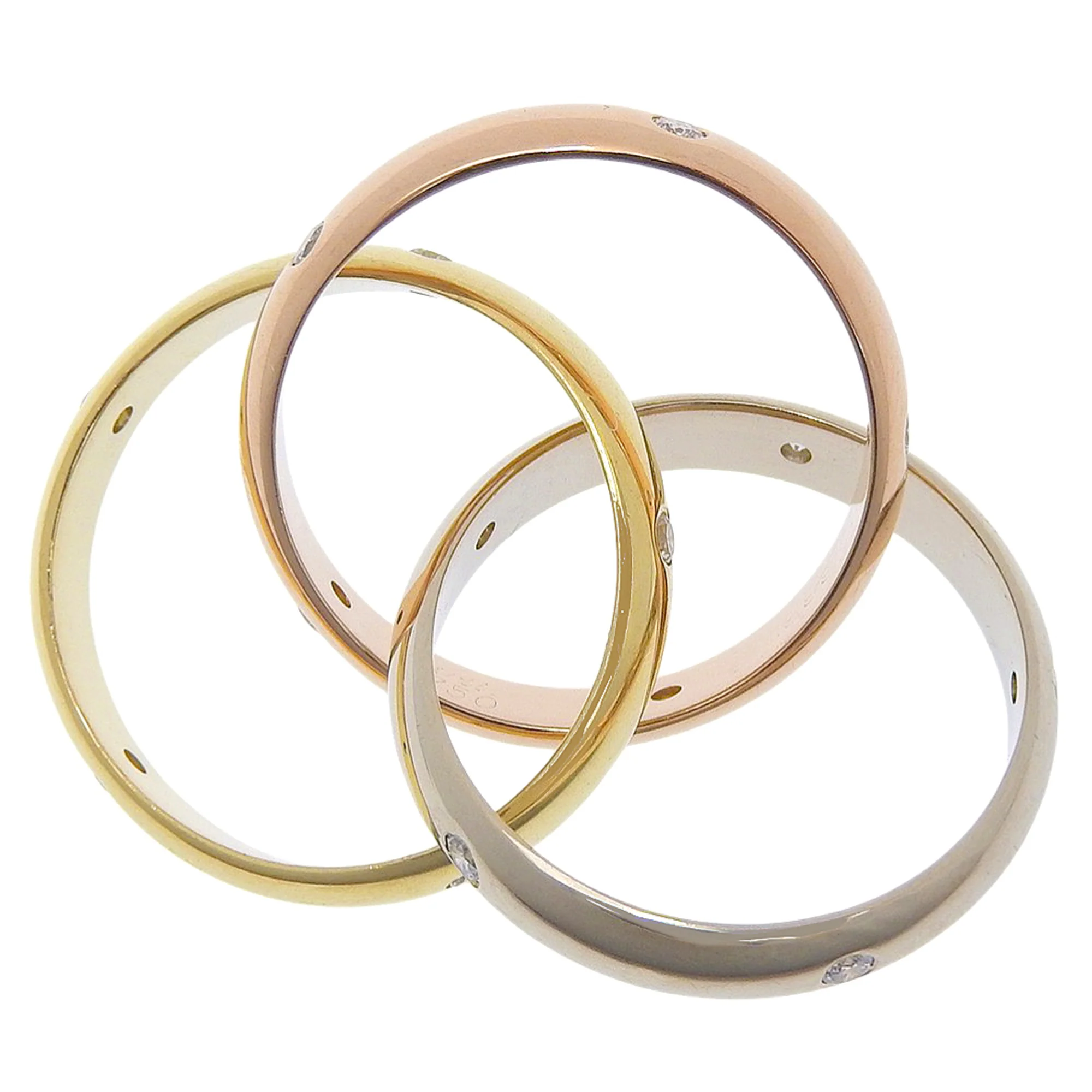 Vendome Louis Cartier Band Ring 18K Tricolor Gold - Image 4