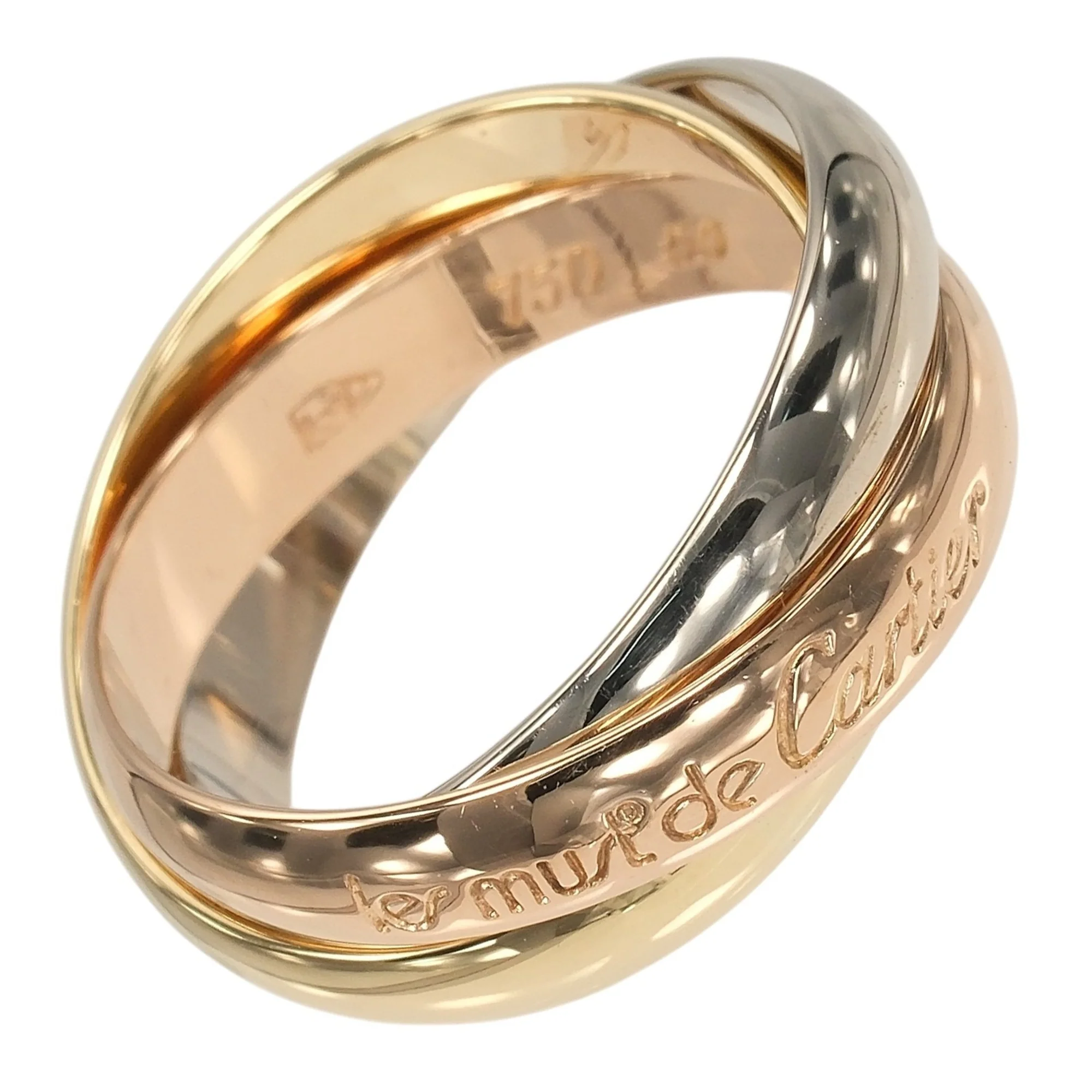 Vendome Louis Cartier Band Ring 18K Tricolor Gold