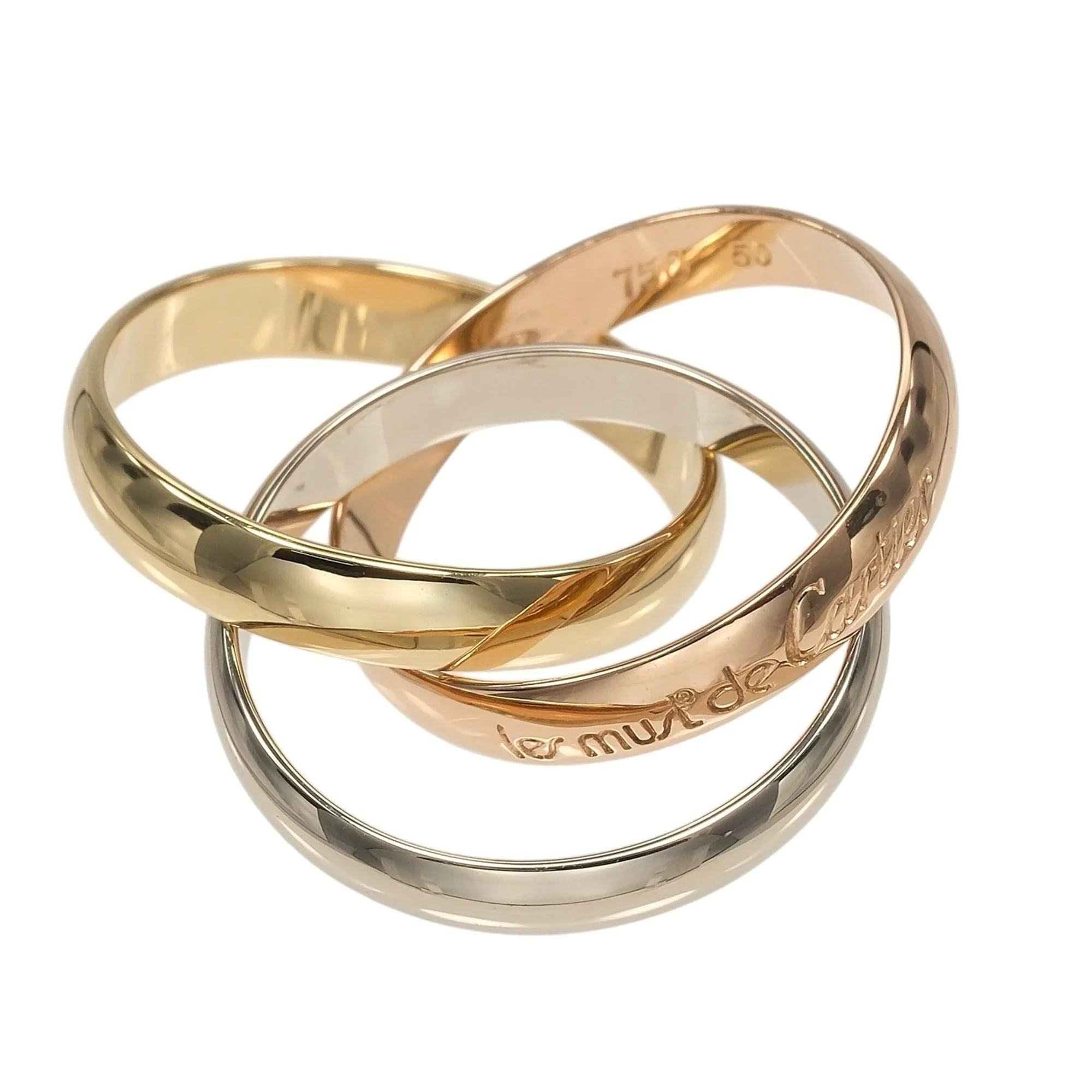Vendome Louis Cartier Band Ring 18K Tricolor Gold - Image 5