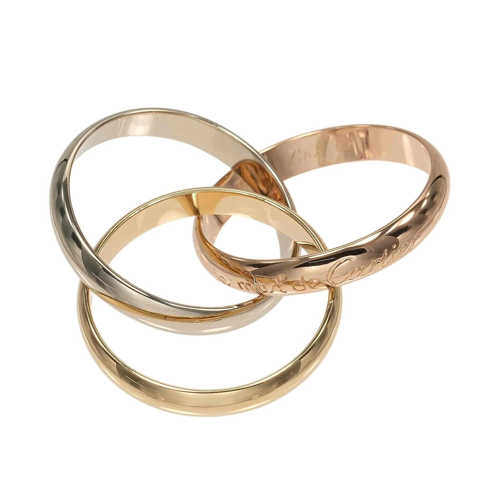 Vendome Louis Cartier Band Ring 18K Tricolor Gold - Image 7