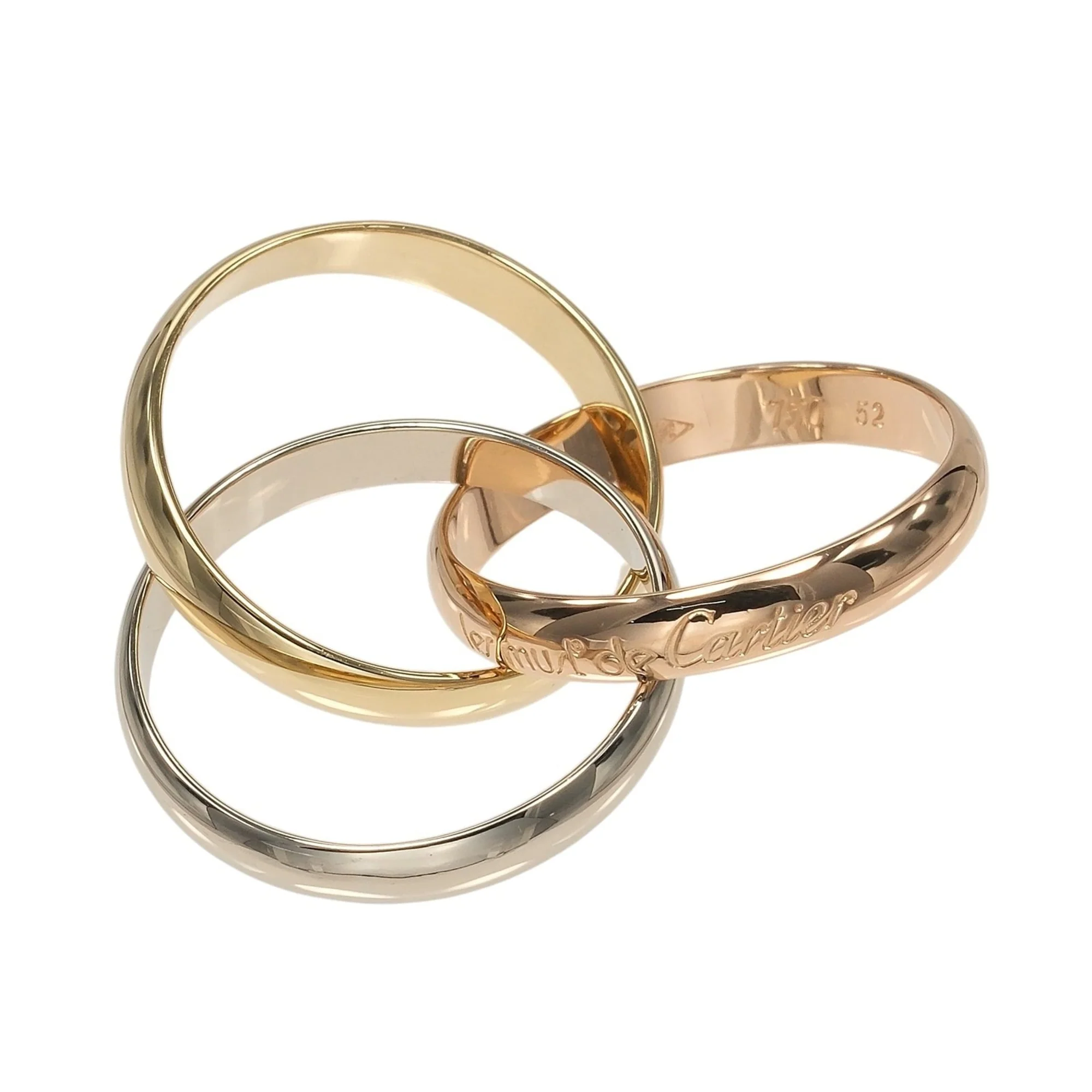 Vendome Louis Cartier Band Ring 18K Tricolor Gold - Image 5