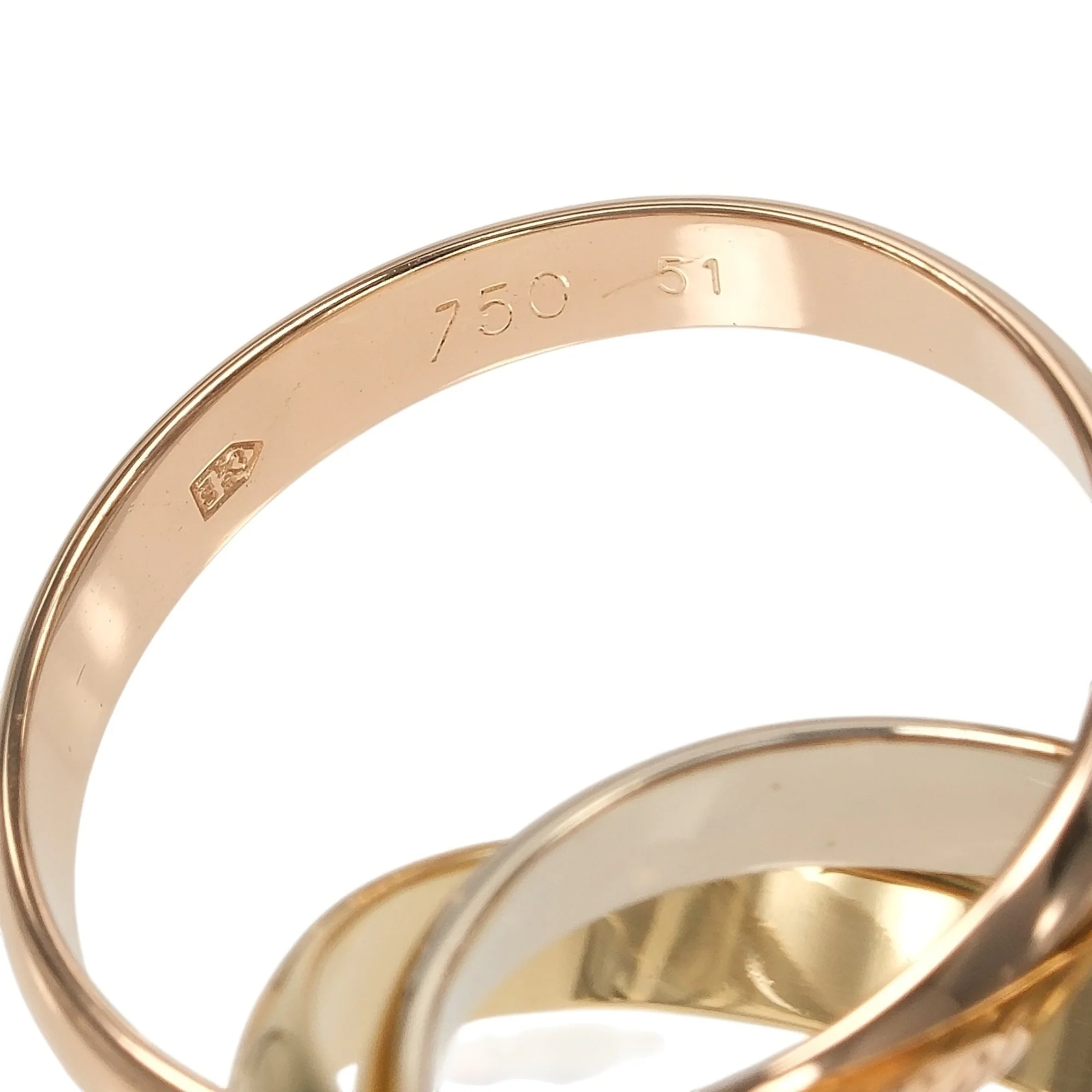 Vendome Louis Cartier Band Ring 18K Tricolor Gold - Image 4