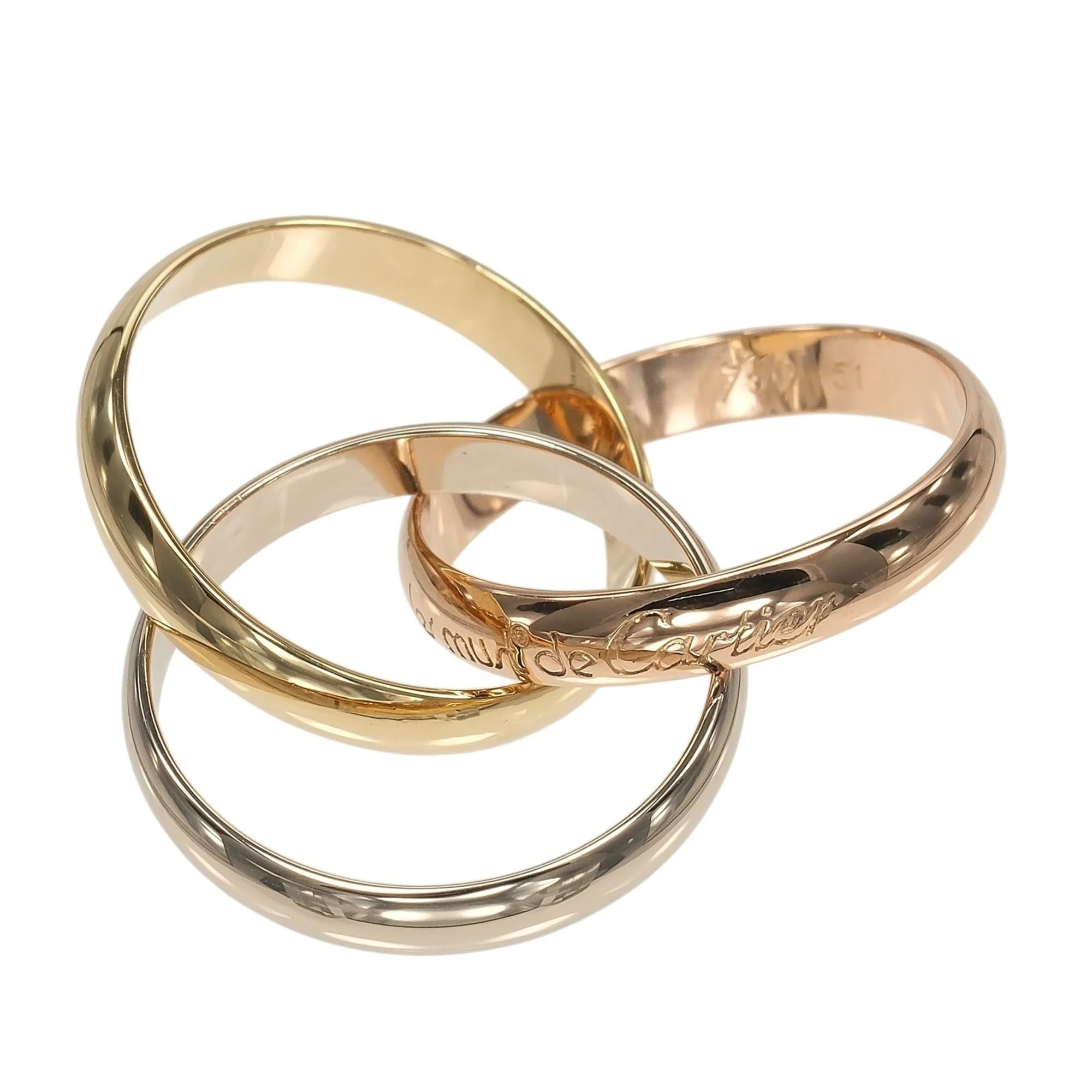 Vendome Louis Cartier Band Ring 18K Tricolor Gold - Image 7