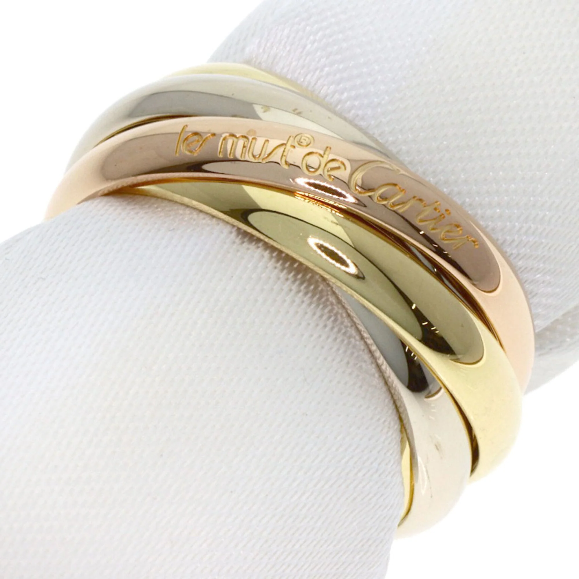 Vendome Louis Cartier Band Ring 18K Tricolor Gold