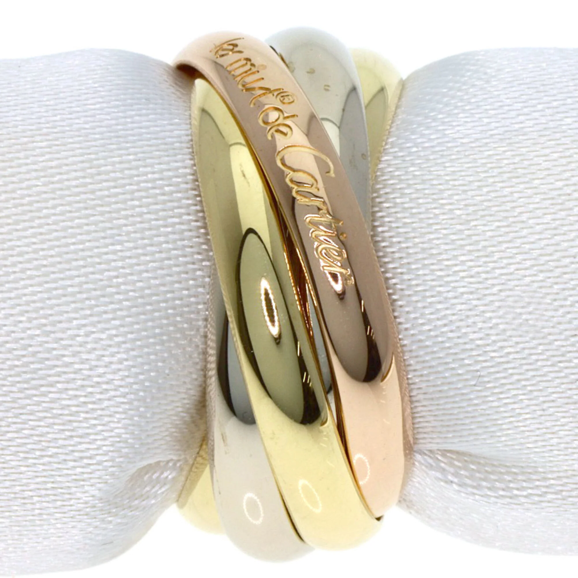 Vendome Louis Cartier Band Ring 18K Tricolor Gold - Image 3