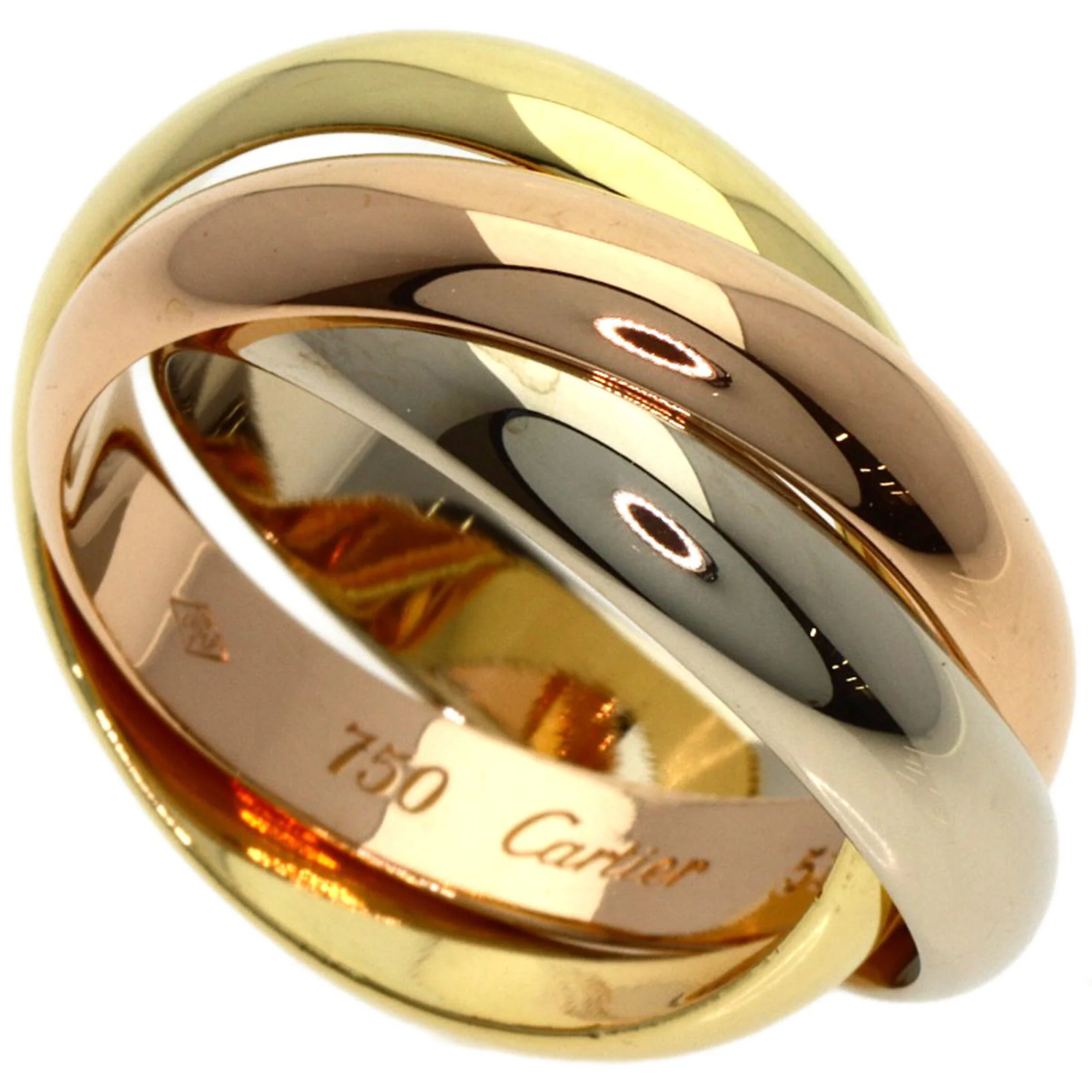 Vendome Louis Cartier Band Ring 18K Tricolor Gold