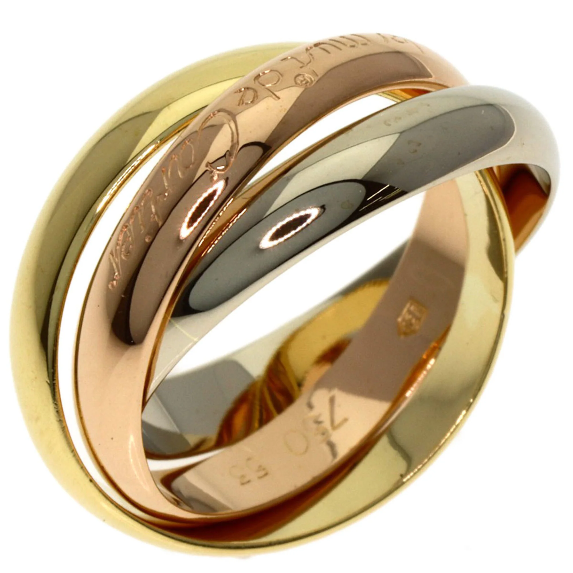 Vendome Louis Cartier Band Ring 18K Tricolor Gold - Image 2