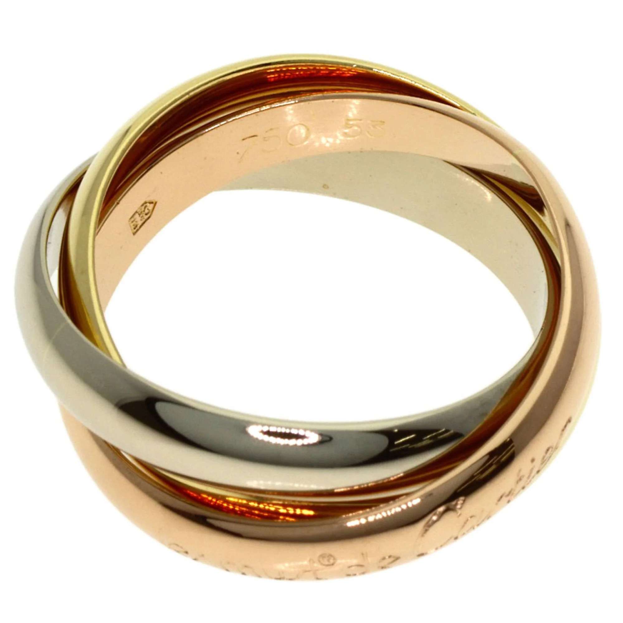 Vendome Louis Cartier Band Ring 18K Tricolor Gold - Image 3