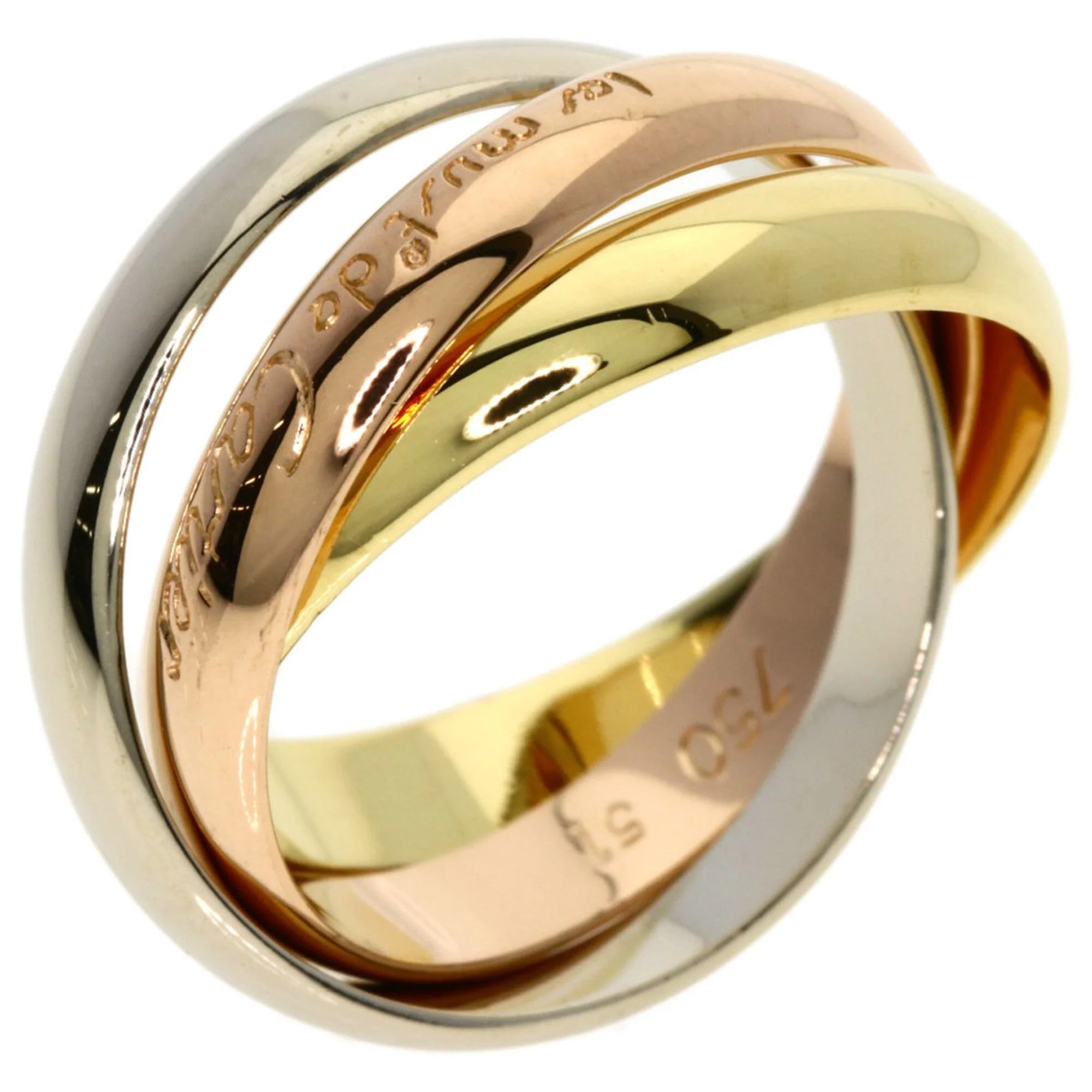 Vendome Louis Cartier Band Ring 18K Tricolor Gold - Image 2
