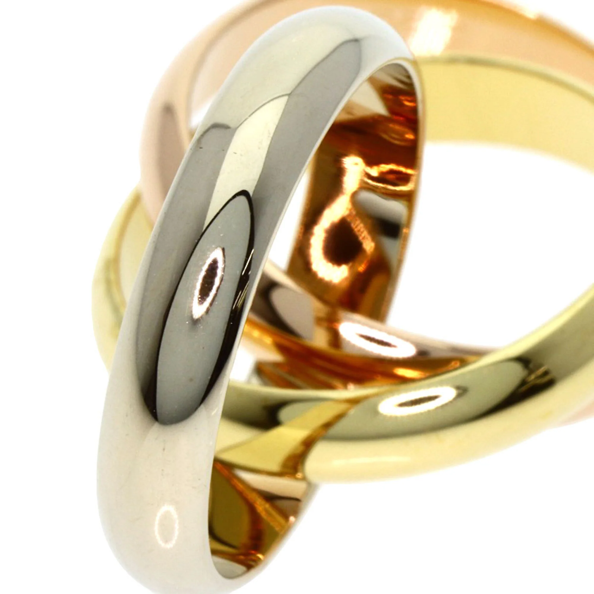Vendome Louis Cartier Band Ring 18K Tricolor Gold - Image 9