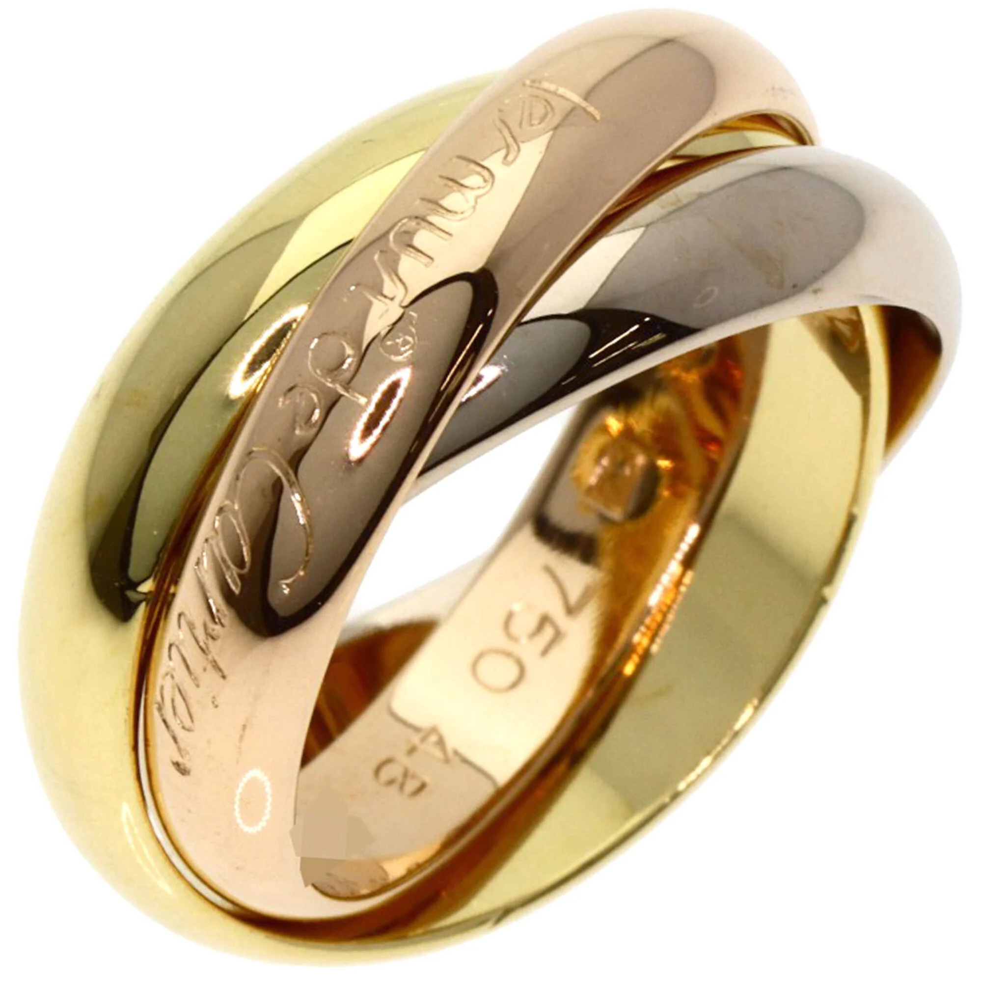 Vendome Louis Cartier Band Ring 18K Tricolor Gold - Image 2