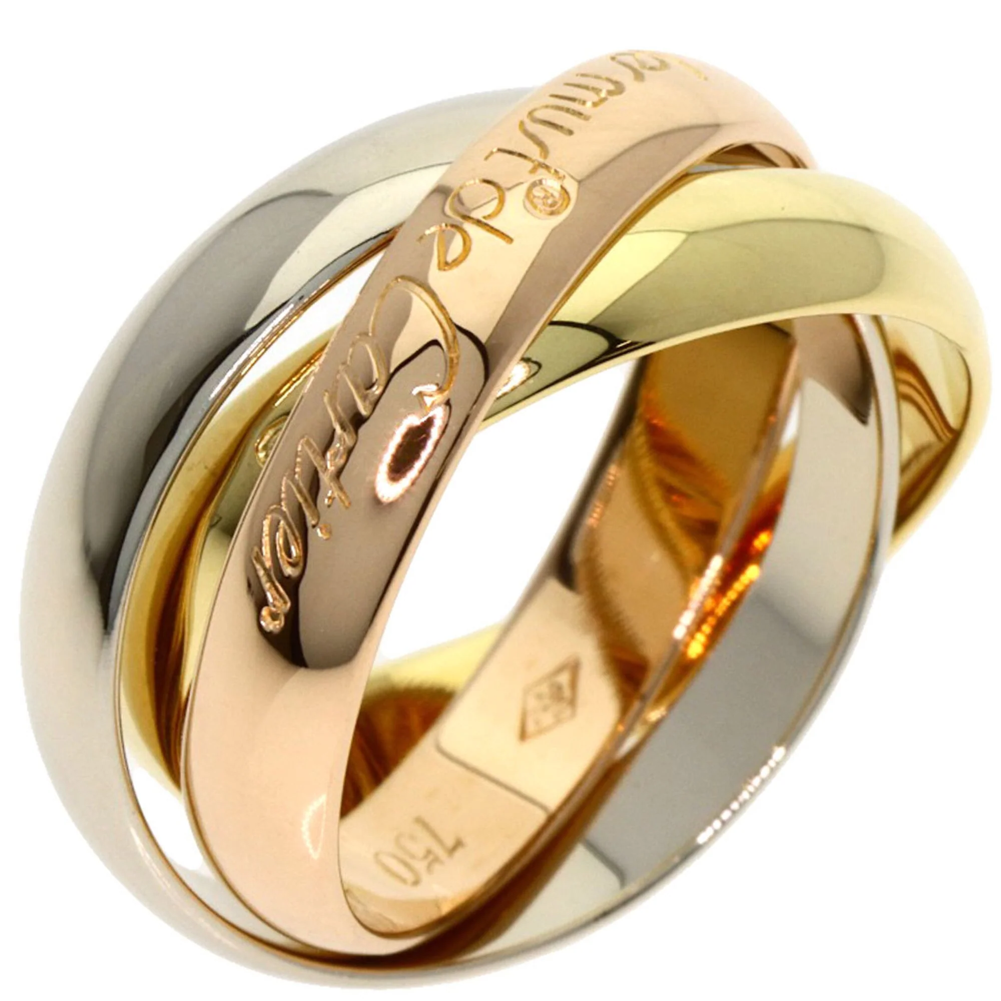 Vendome Louis Cartier Band Ring 18K Tricolor Gold - Image 2