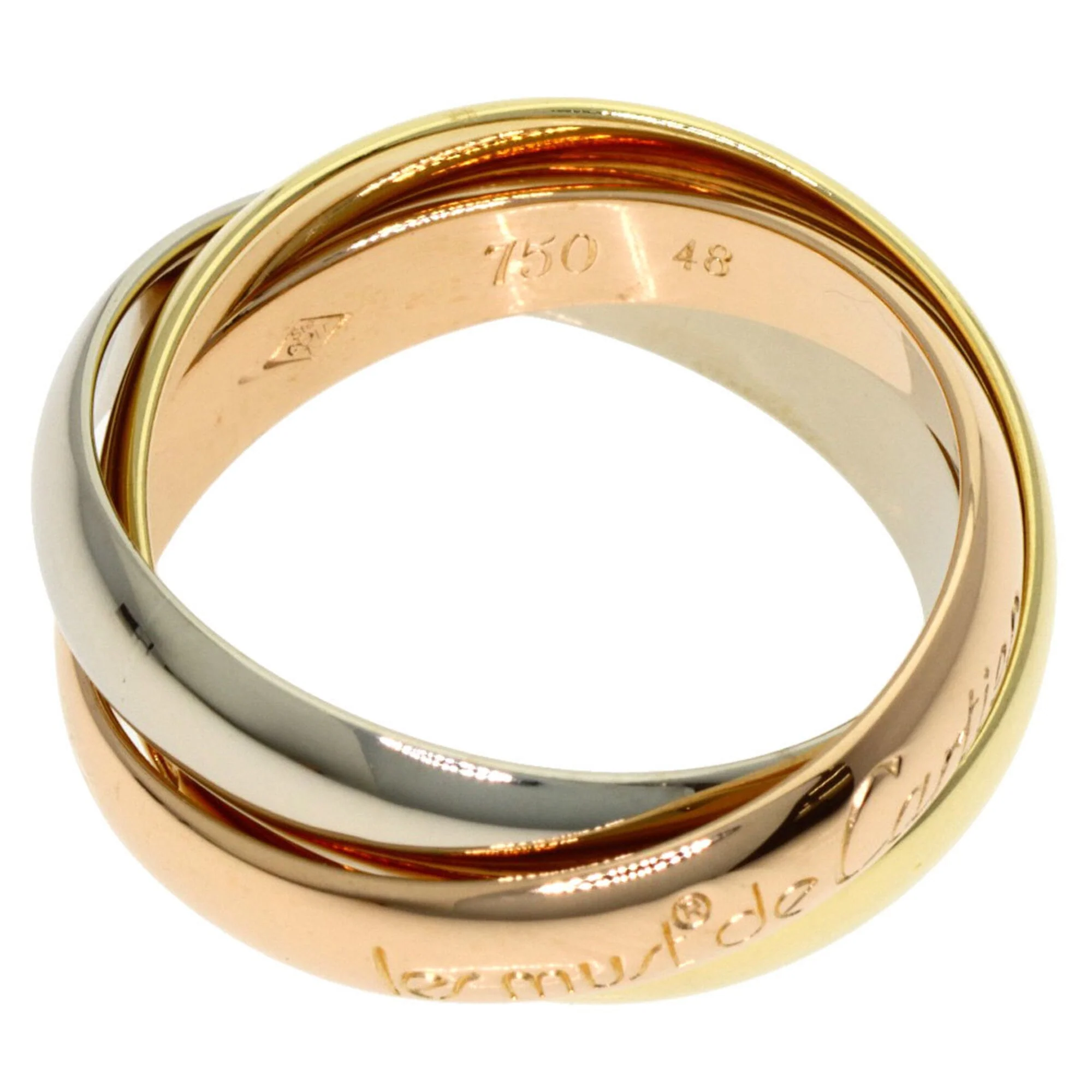 Vendome Louis Cartier Band Ring 18K Tricolor Gold - Image 3