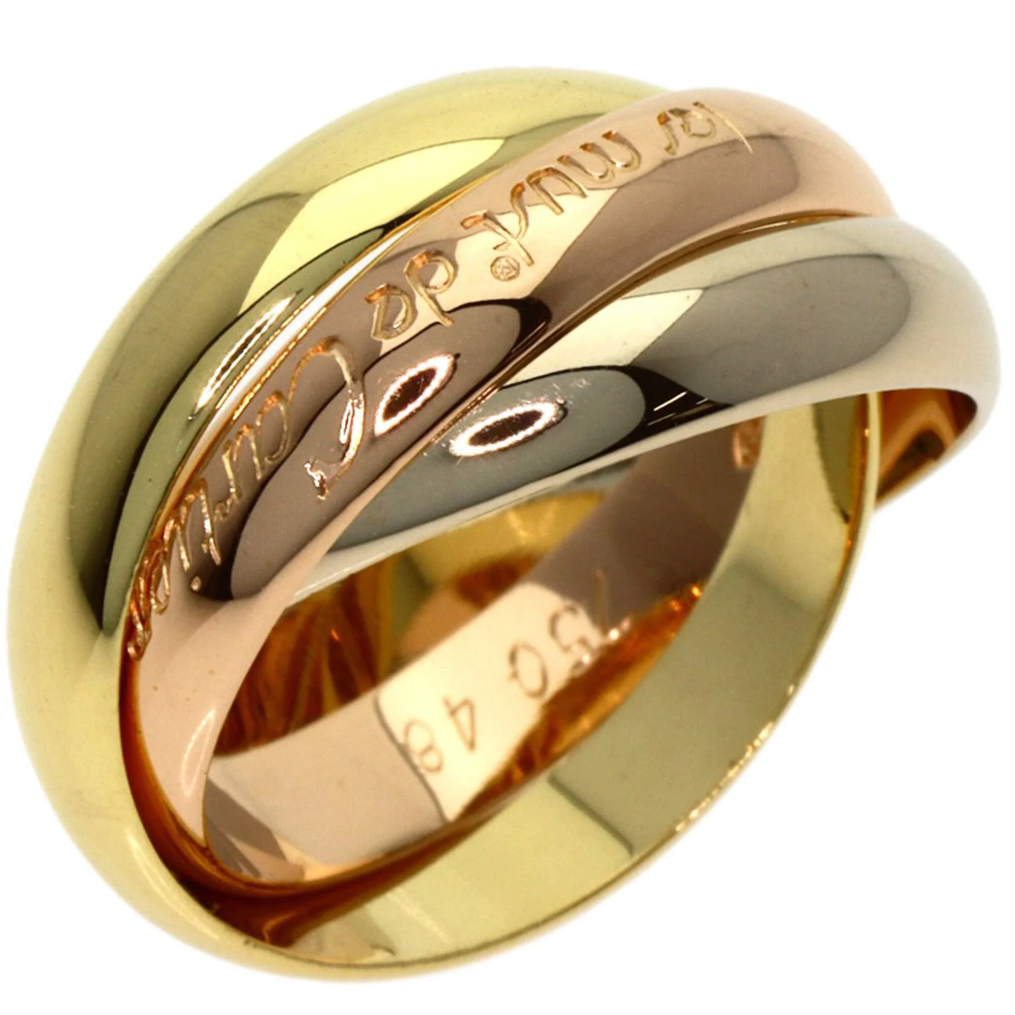 Vendome Louis Cartier Band Ring 18K Tricolor Gold - Image 2