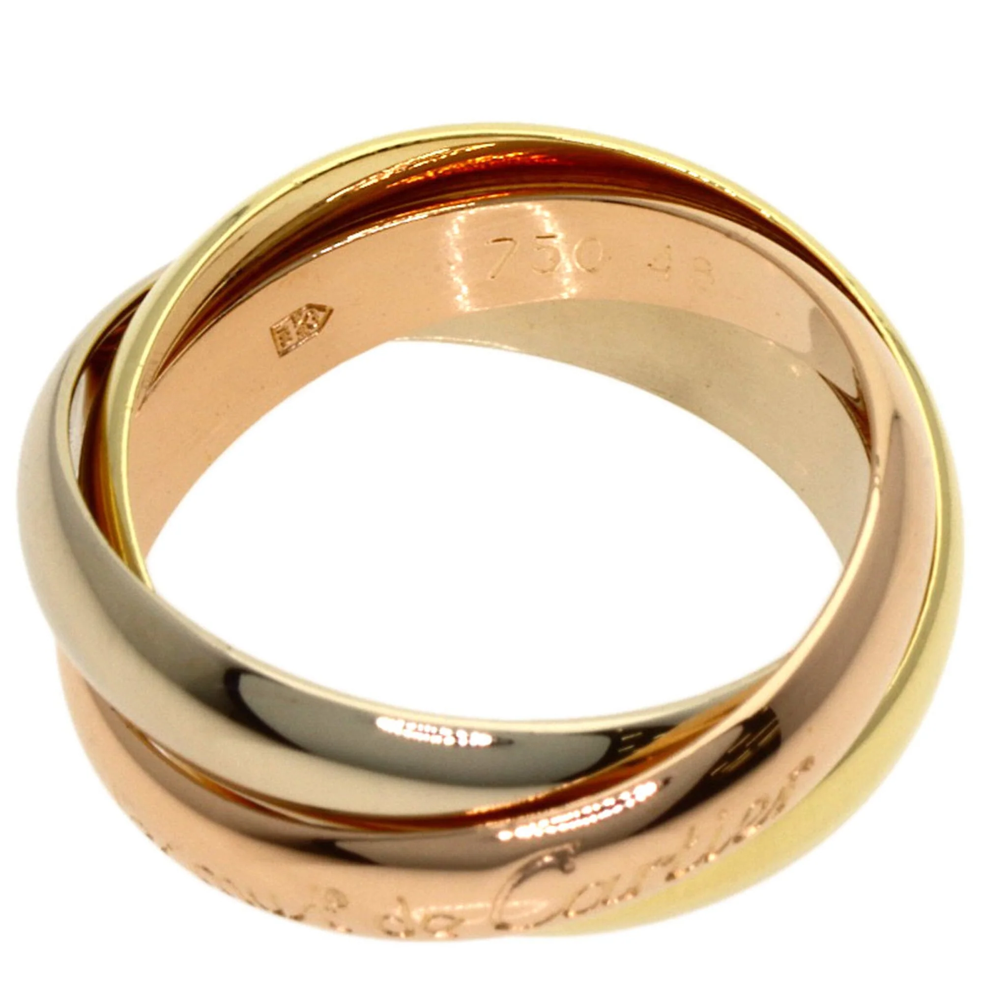 Vendome Louis Cartier Band Ring 18K Tricolor Gold - Image 3