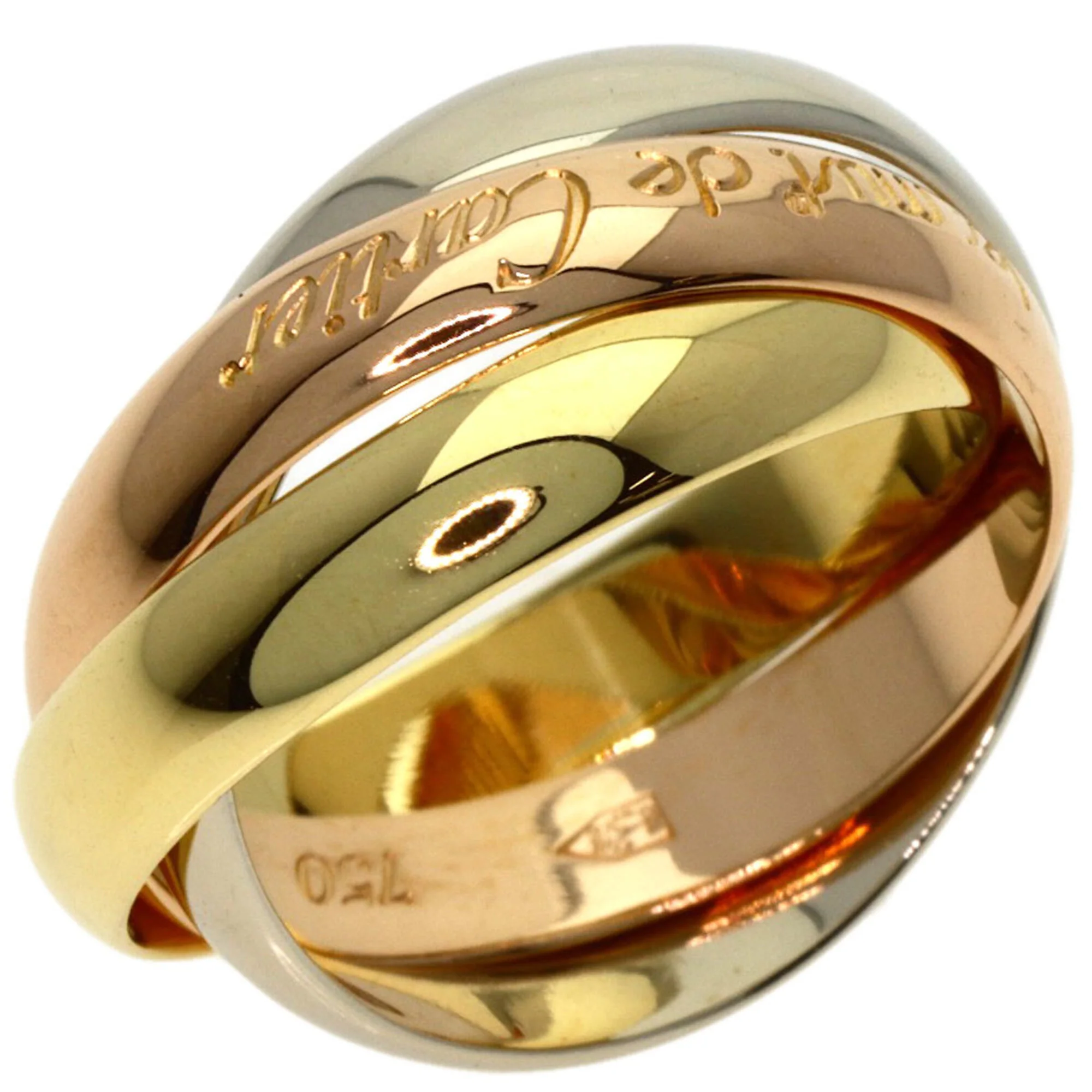 Vendome Louis Cartier Band Ring 18K Tricolor Gold - Image 2