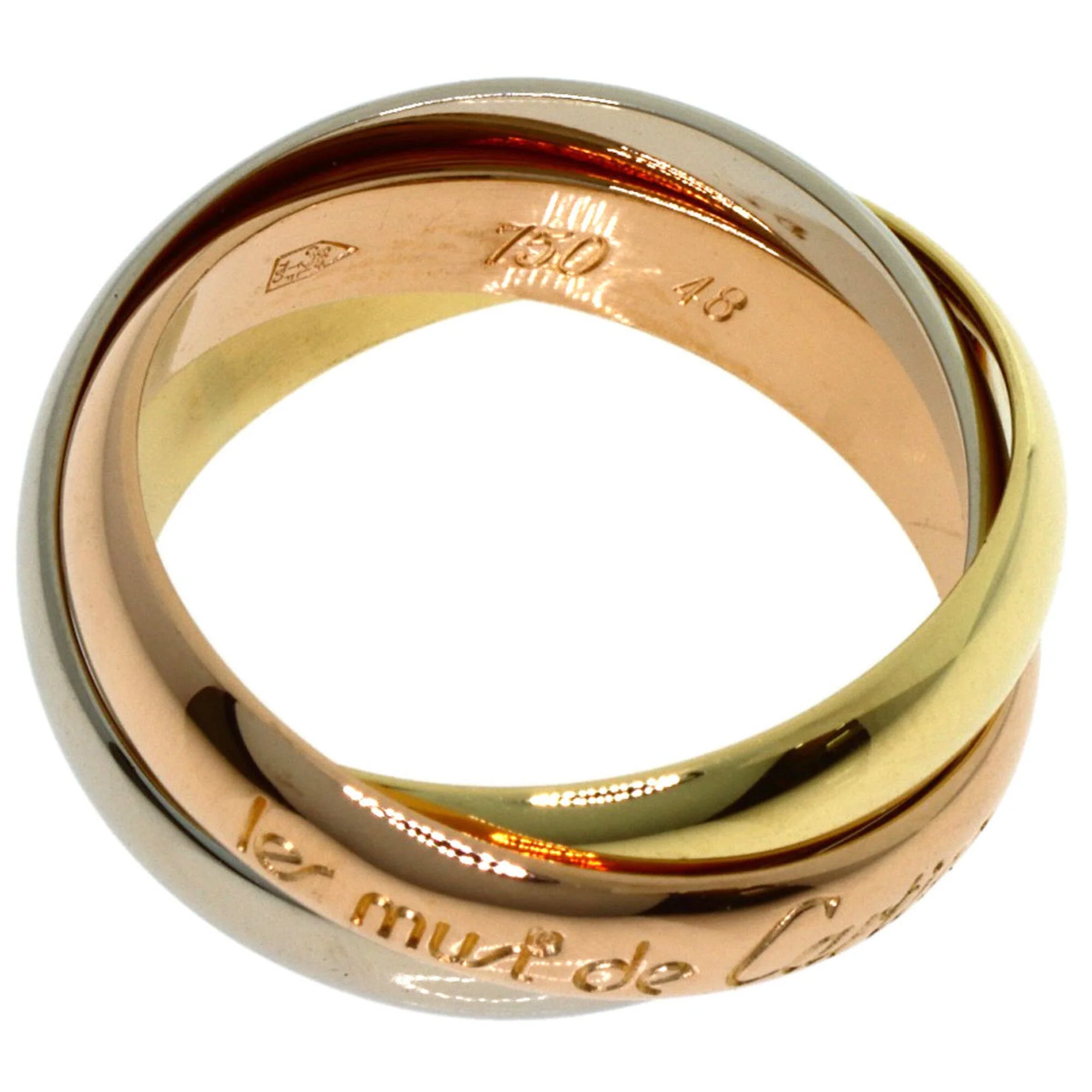 Vendome Louis Cartier Band Ring 18K Tricolor Gold - Image 3