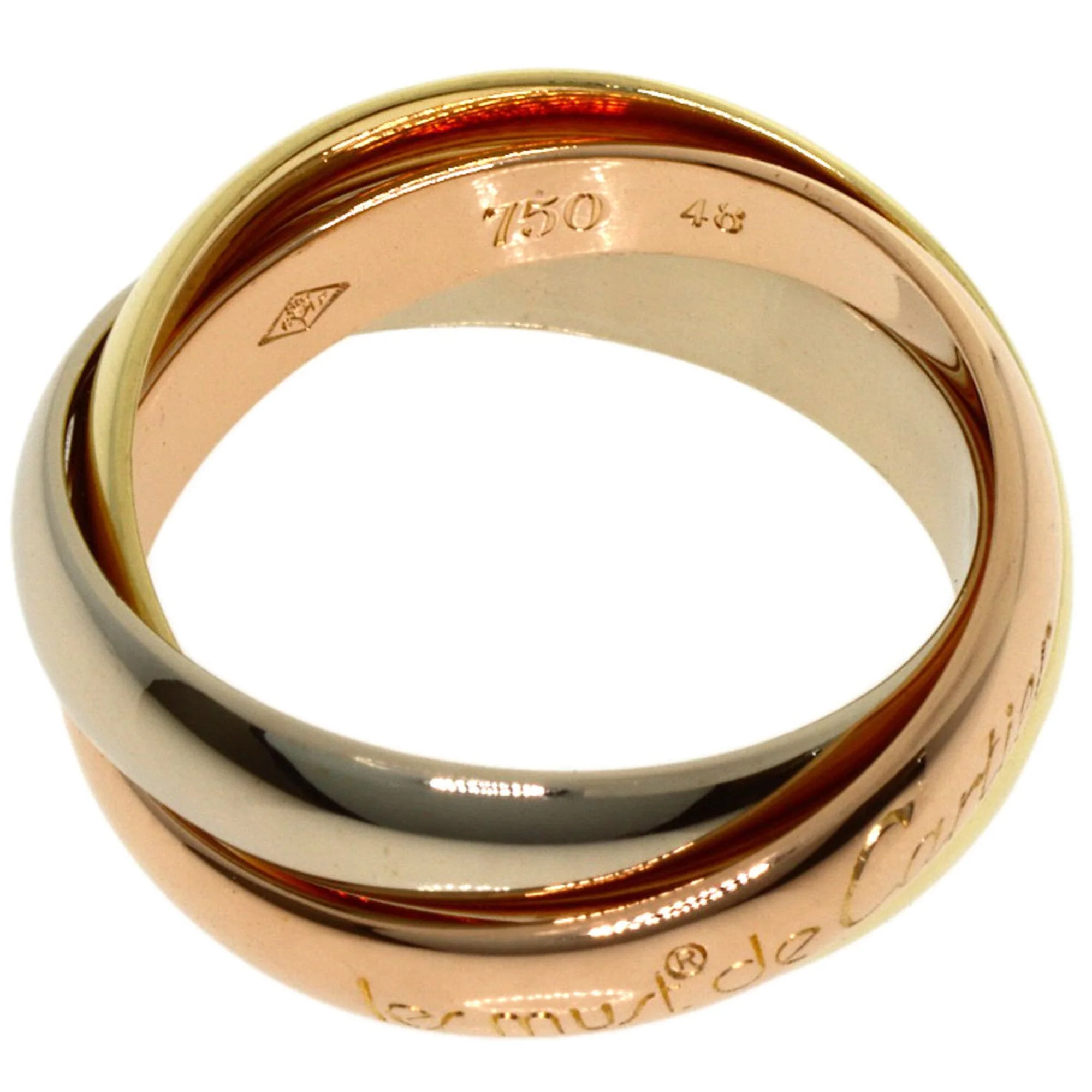 Vendome Louis Cartier Band Ring 18K Tricolor Gold - Image 3