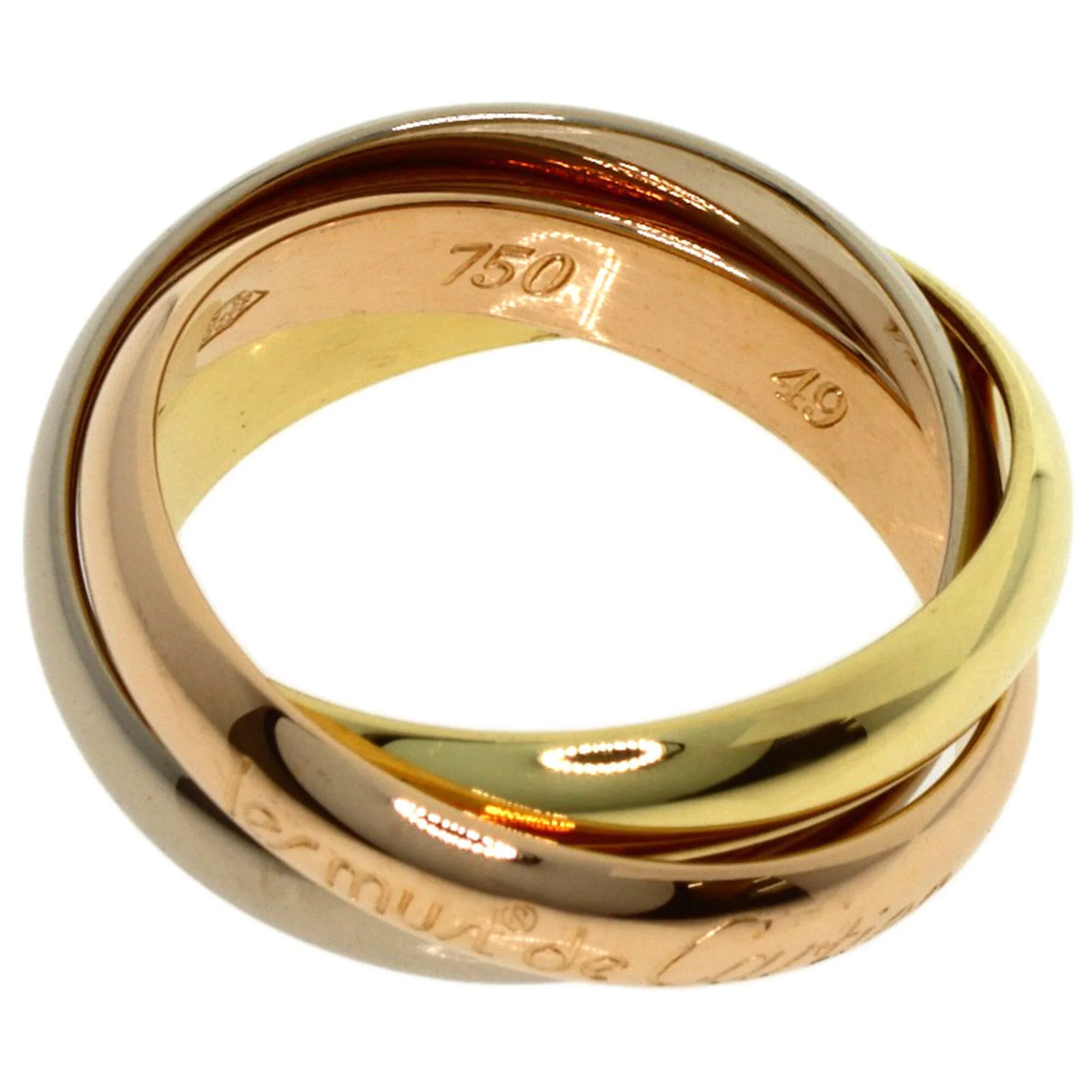 Vendome Louis Cartier Band Ring 18K Tricolor Gold - Image 3