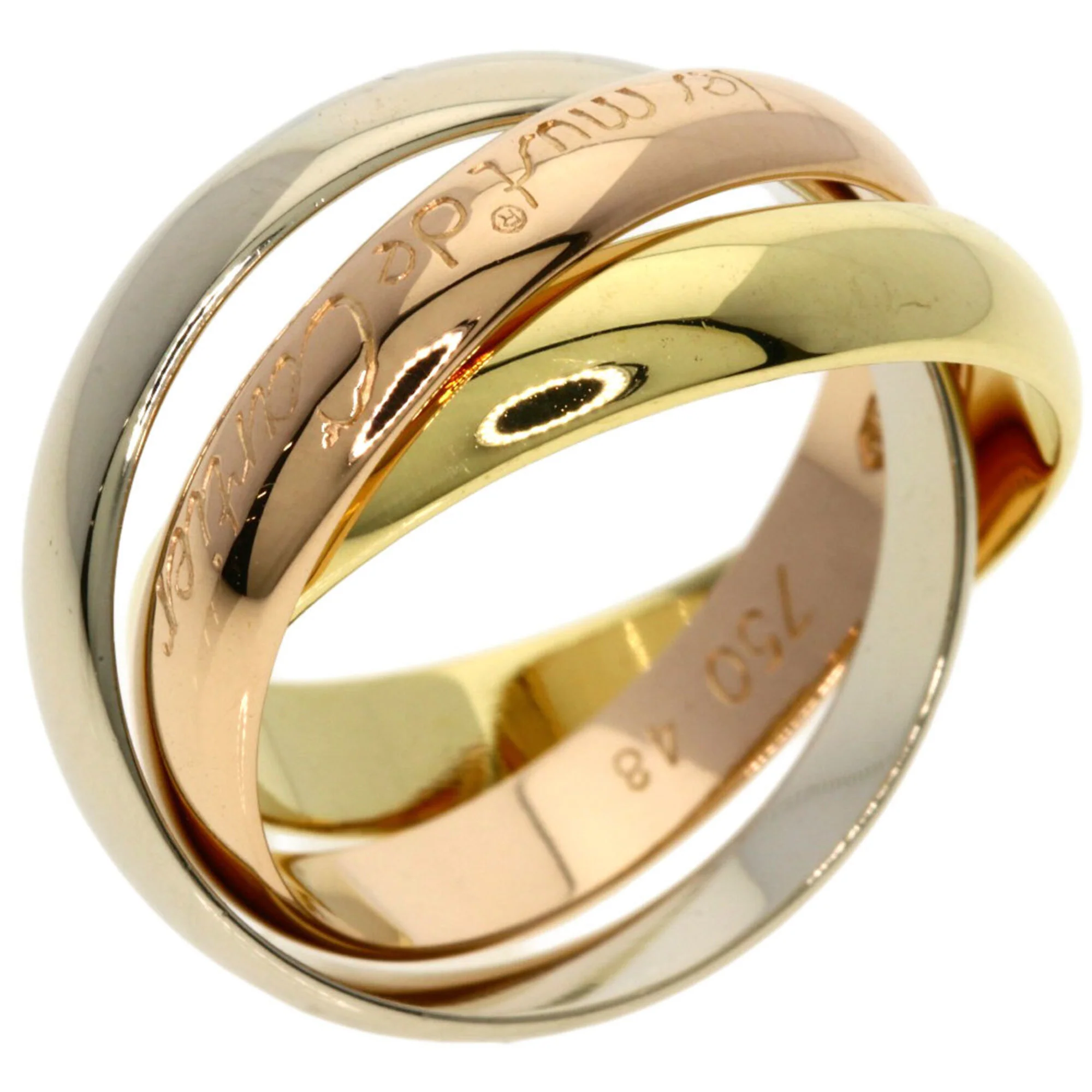 Vendome Louis Cartier Band Ring 18K Tricolor Gold - Image 2