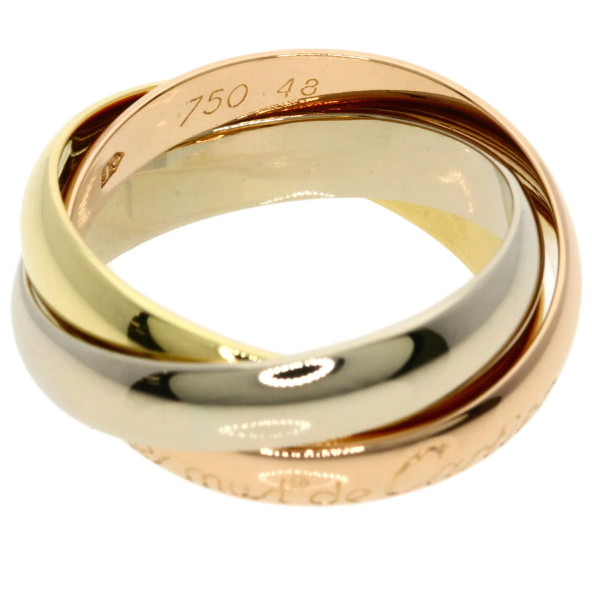 Vendome Louis Cartier Band Ring 18K Tricolor Gold - Image 3